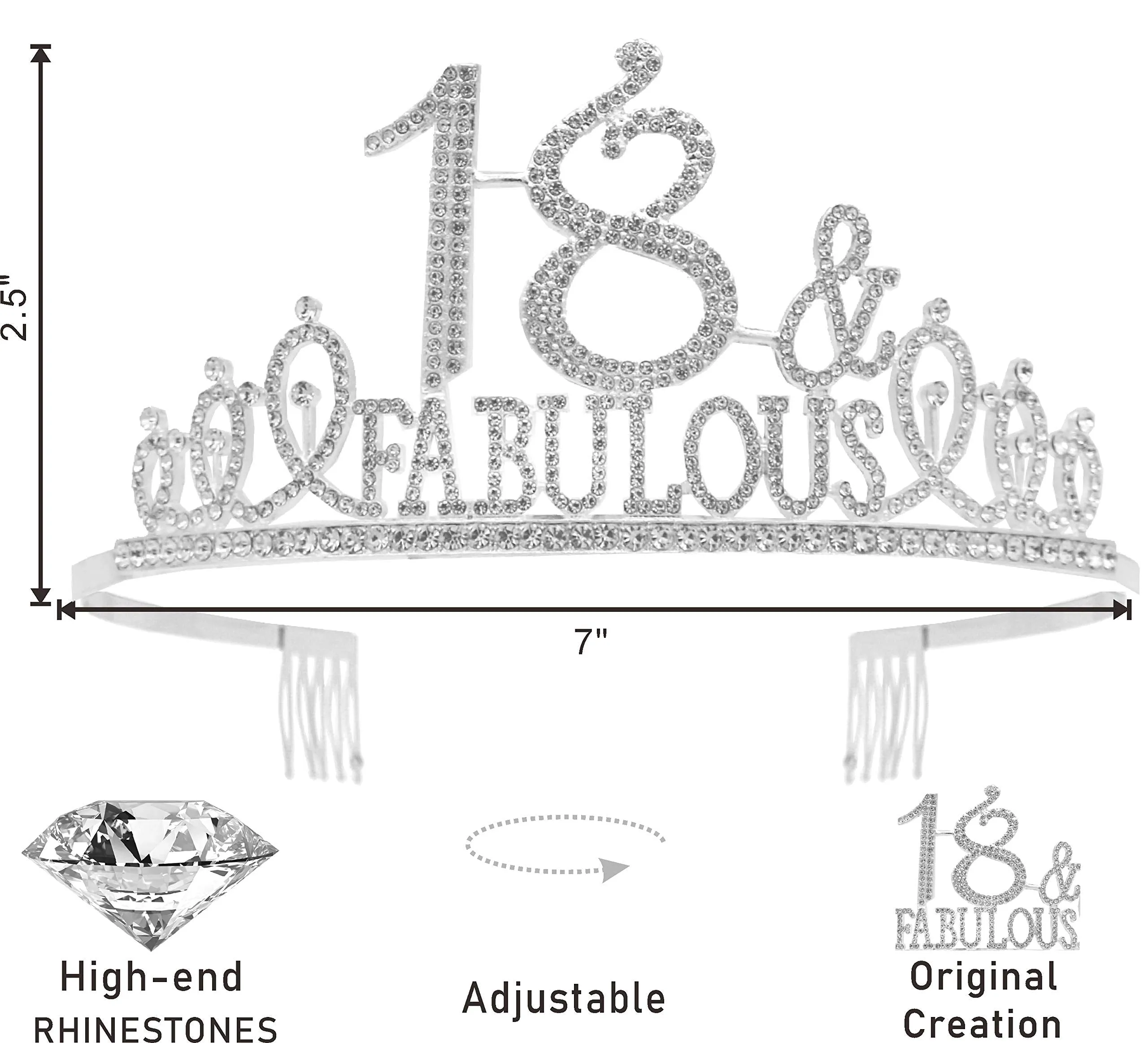 18th Birthday, 18th Birthday Sash, 18th Birthday Tiara Silver, 18th Tiara and Sash, 18th