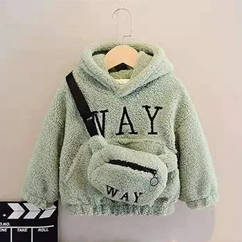 2-9 Year Kids Girls Boys Hoodies Sweatshirt Autumn Winter Warm Fleece Top Fashion Long Sleeve Pullover Sweater Children Clothing