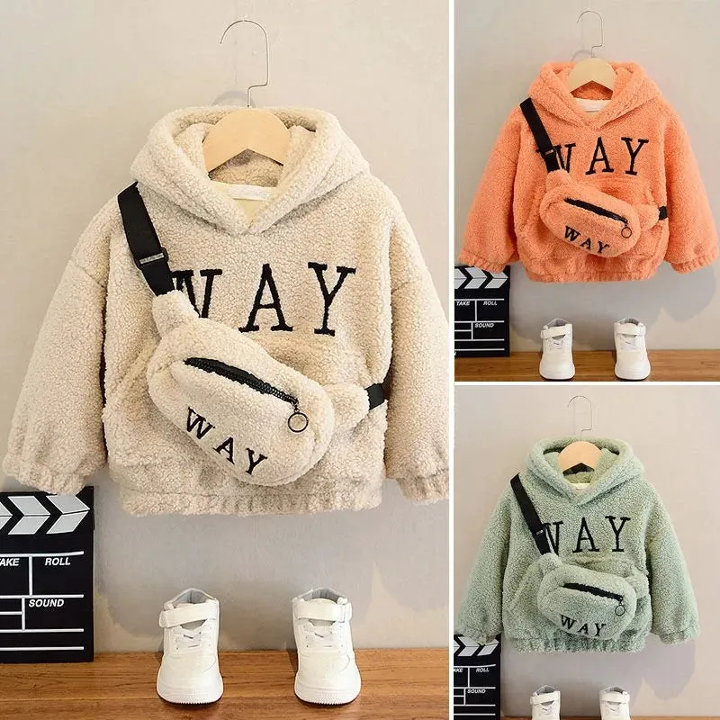 2-9 Year Kids Girls Boys Hoodies Sweatshirt Autumn Winter Warm Fleece Top Fashion Long Sleeve Pullover Sweater Children Clothing