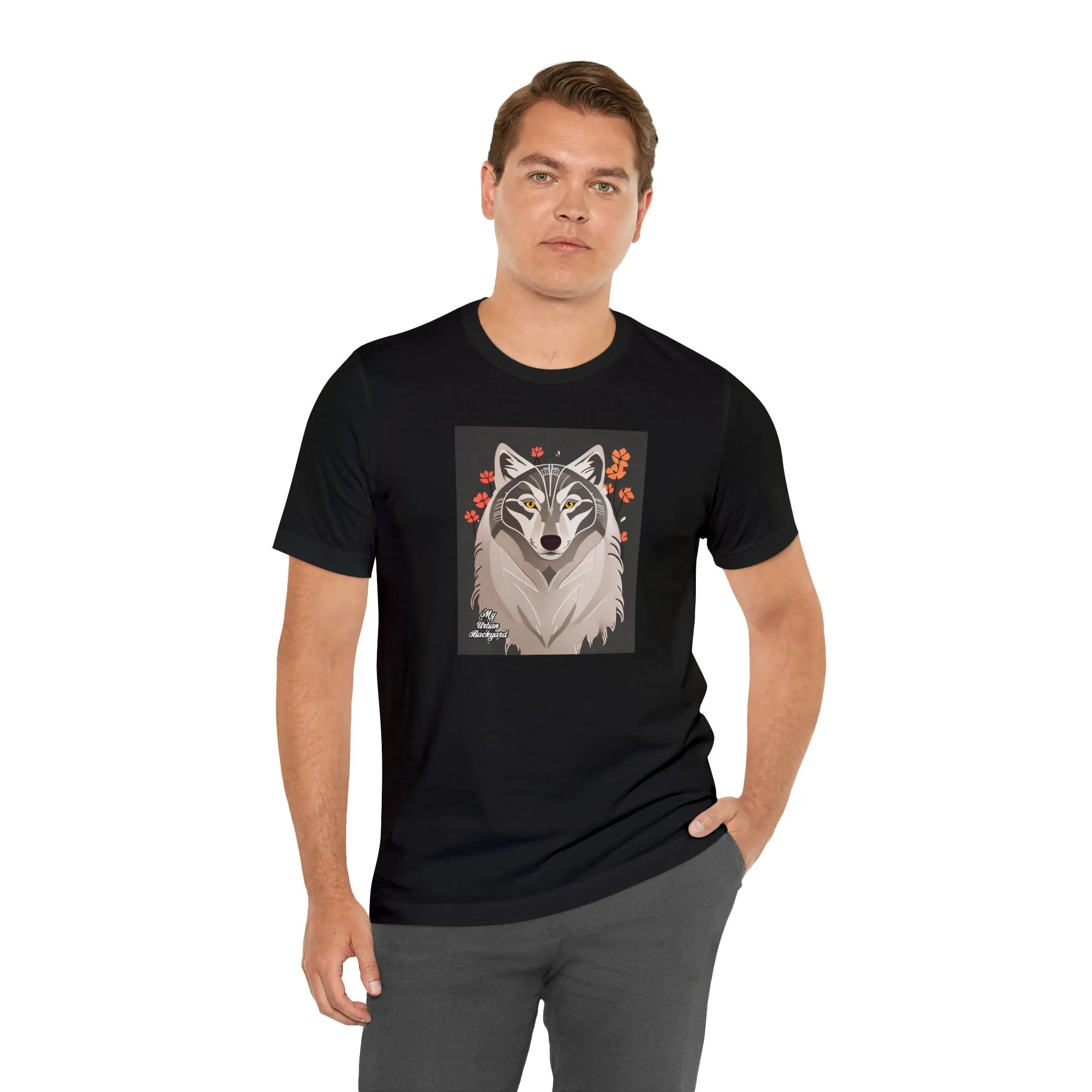 Art Deco Wolf, Soft 100% Jersey Cotton T-Shirt, Unisex, Short Sleeve, Retail Fit