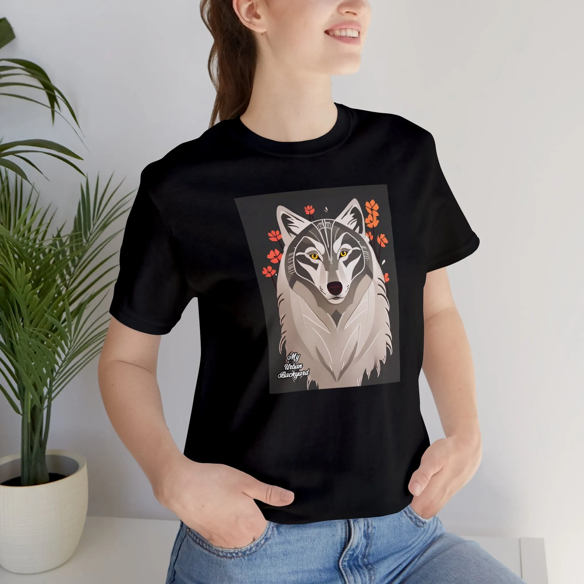 Art Deco Wolf, Soft 100% Jersey Cotton T-Shirt, Unisex, Short Sleeve, Retail Fit