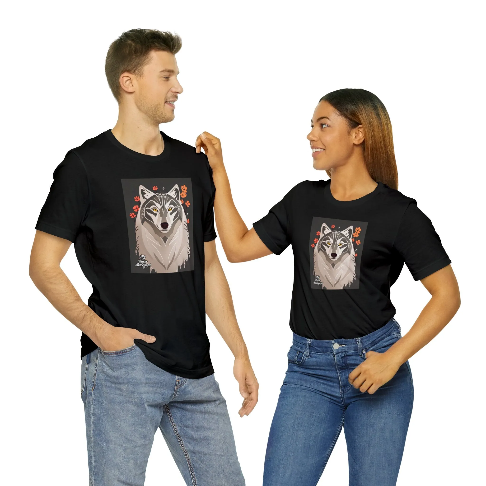 Art Deco Wolf, Soft 100% Jersey Cotton T-Shirt, Unisex, Short Sleeve, Retail Fit