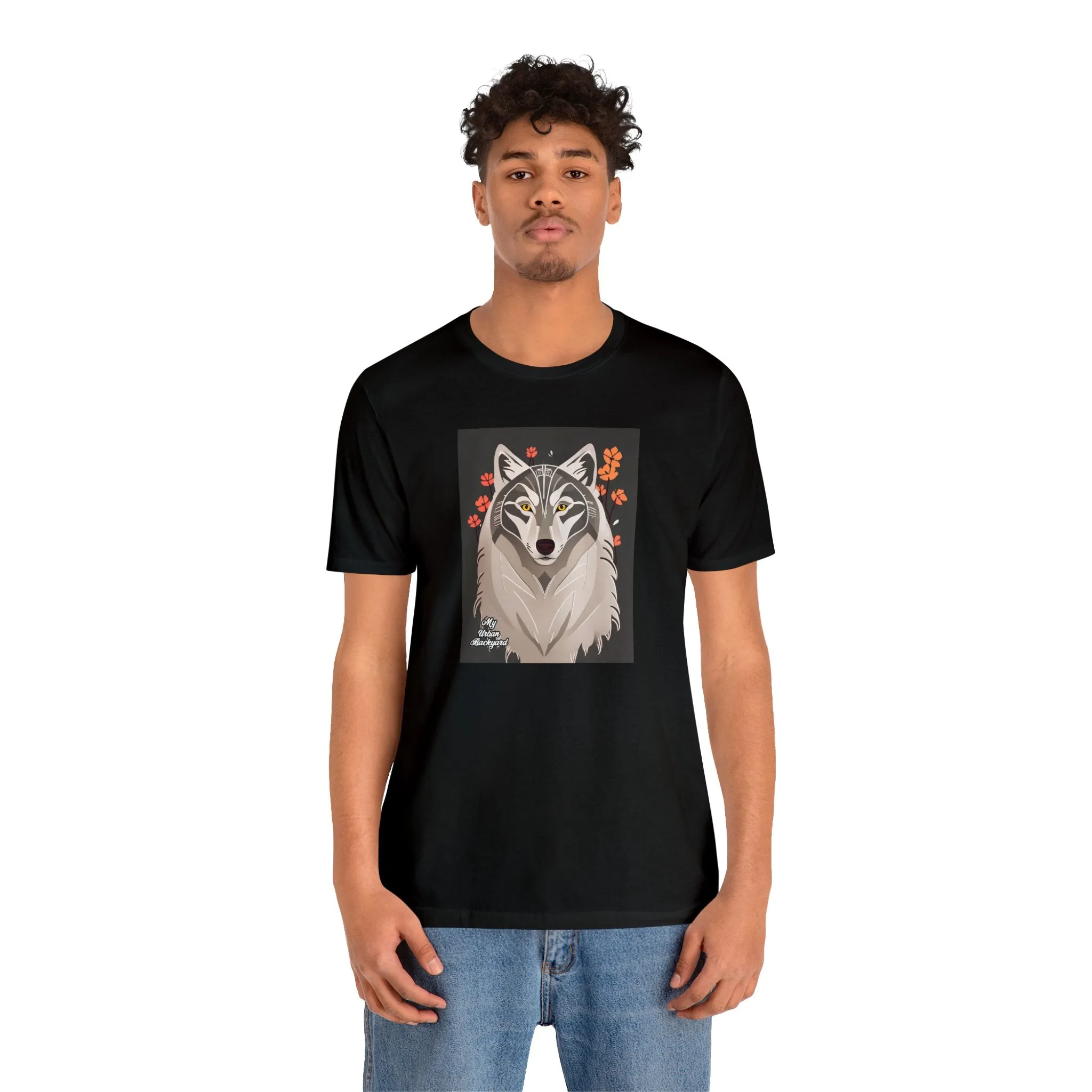 Art Deco Wolf, Soft 100% Jersey Cotton T-Shirt, Unisex, Short Sleeve, Retail Fit