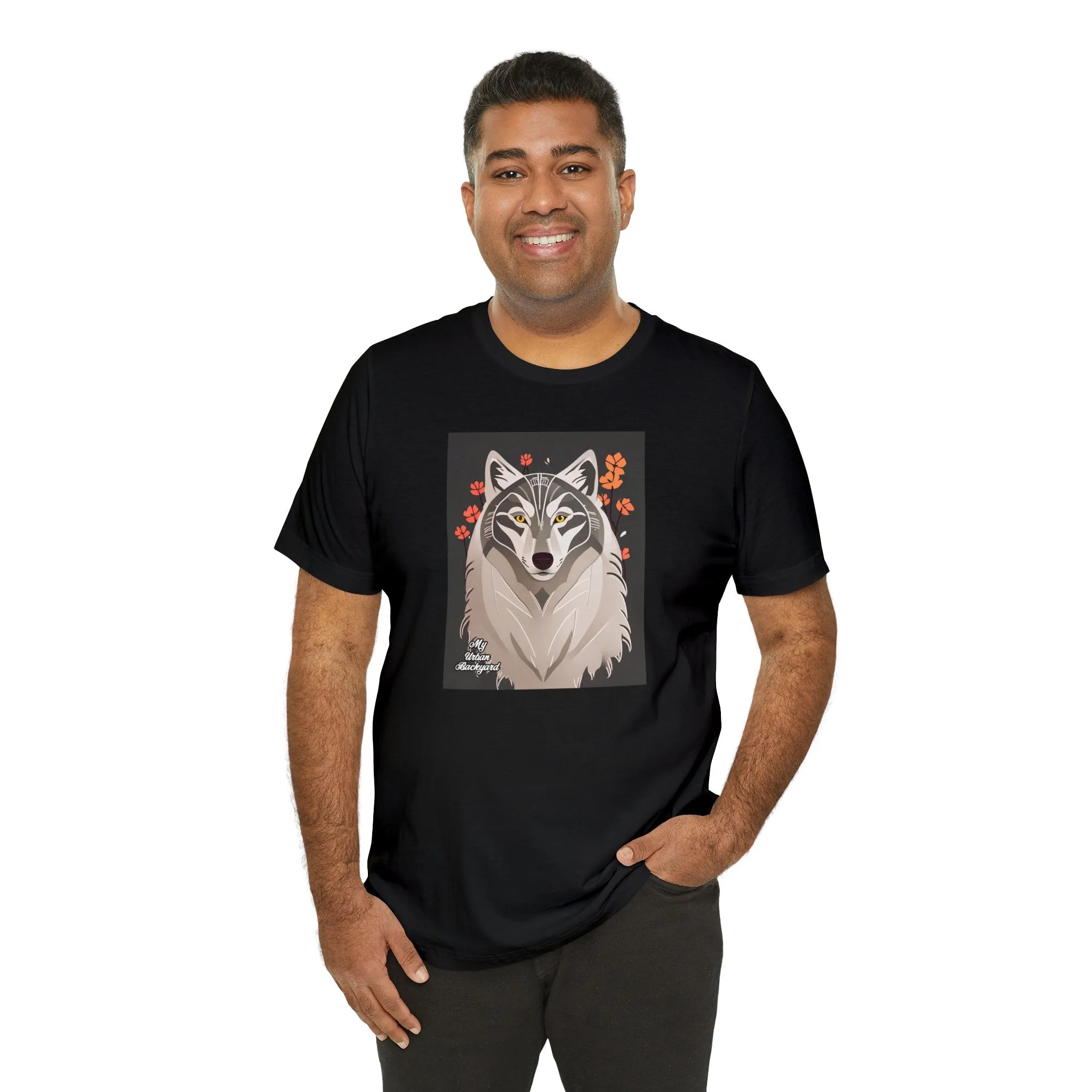 Art Deco Wolf, Soft 100% Jersey Cotton T-Shirt, Unisex, Short Sleeve, Retail Fit