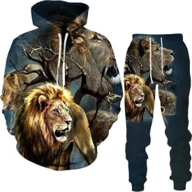 Autumn Tracksuit Men's Digital D Lion King Print Men's