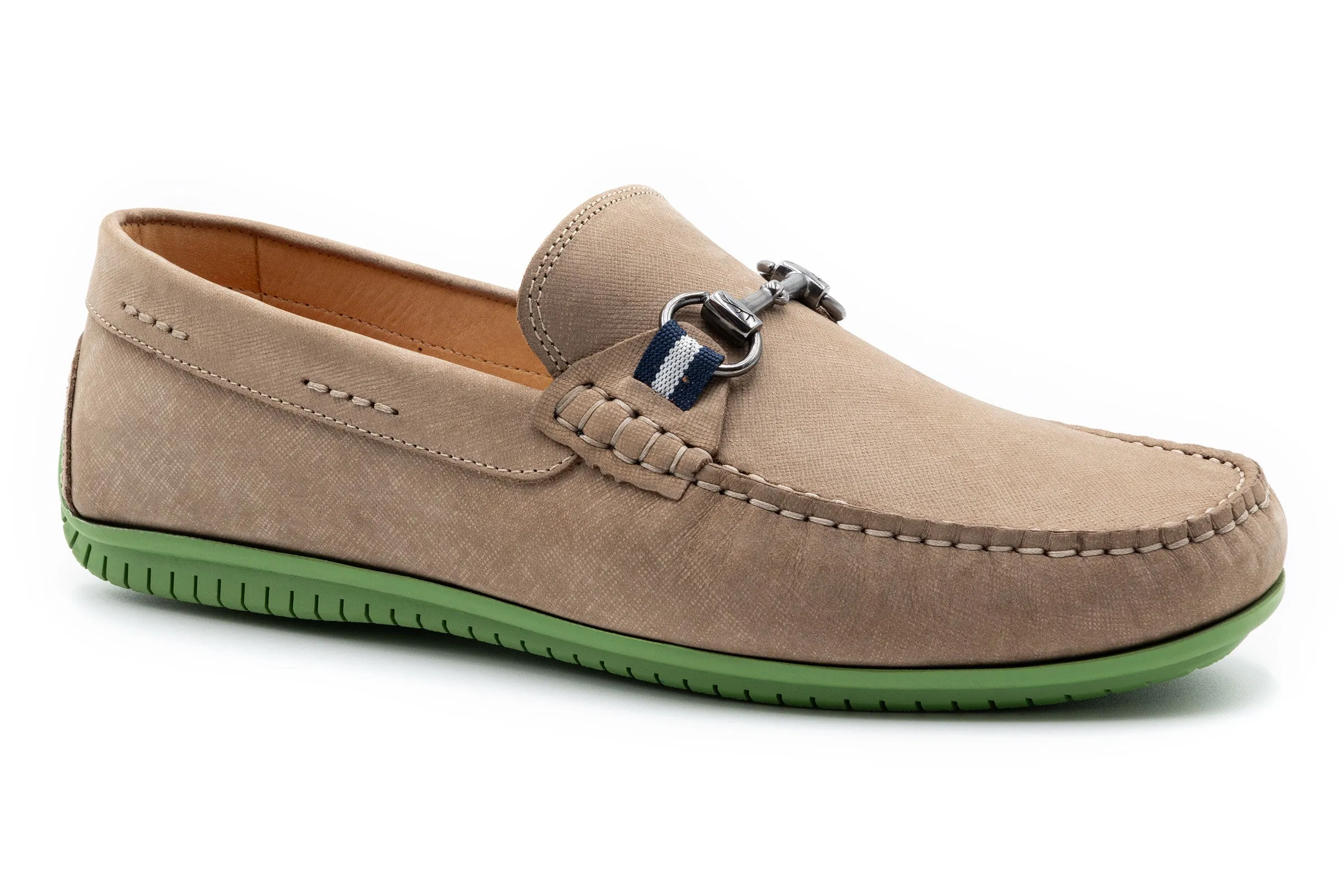 Bermuda Nubuck Horse Bit Loafers - Sand