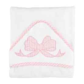 BOW APPLIQUE HOODED TOWEL