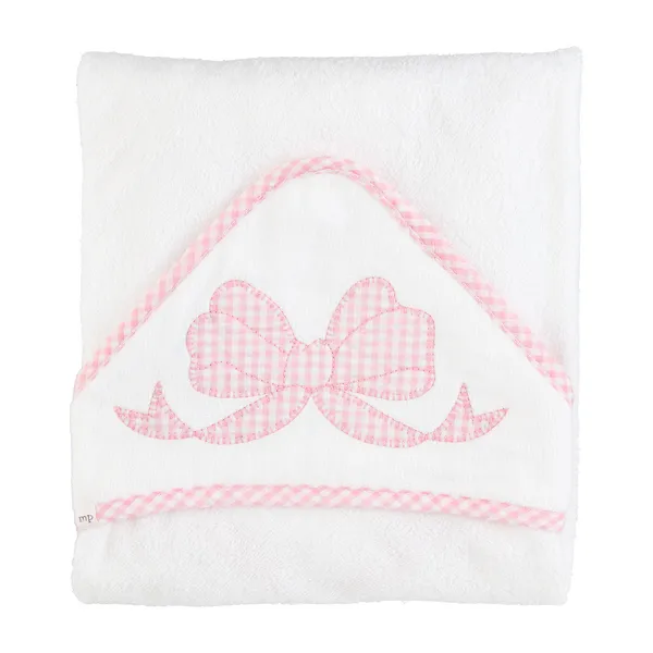 BOW APPLIQUE HOODED TOWEL