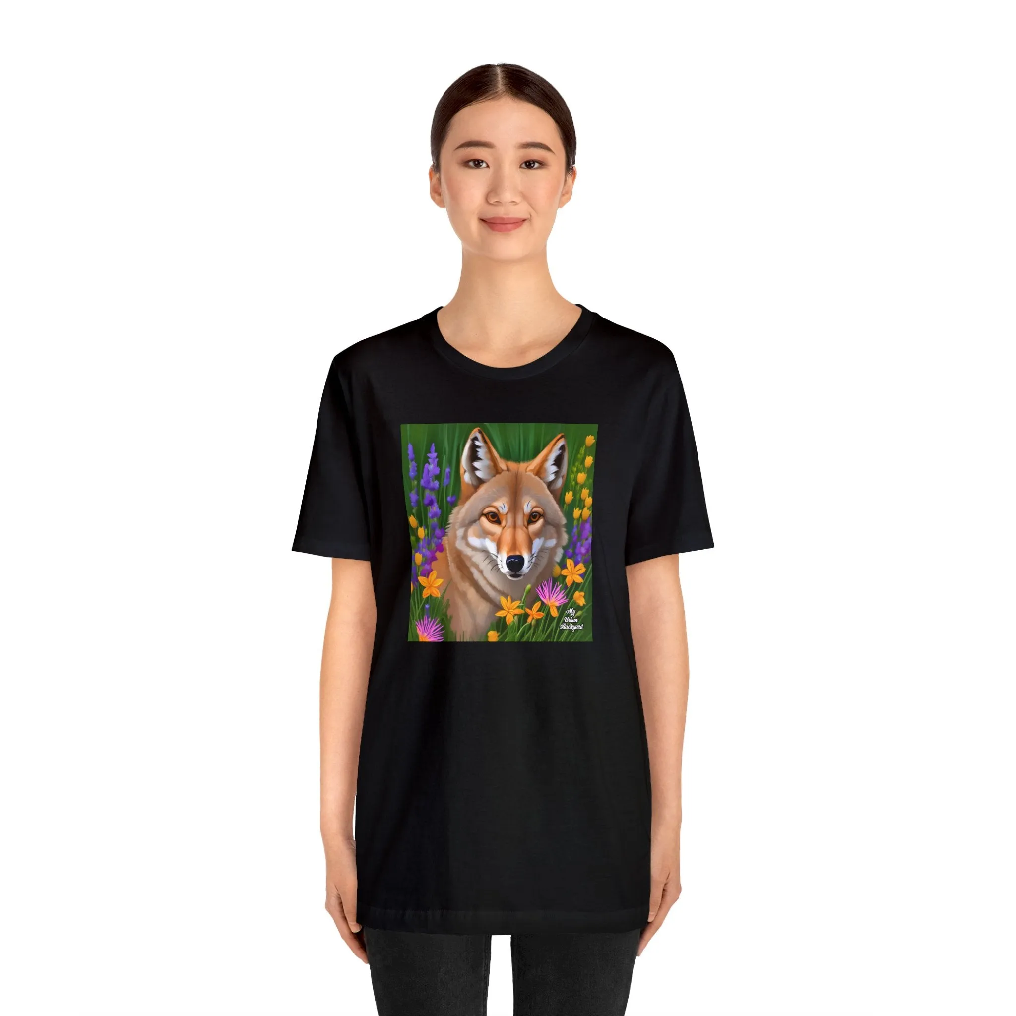 Coyote Portrait, Soft 100% Jersey Cotton T-Shirt, Unisex, Short Sleeve, Retail Fit