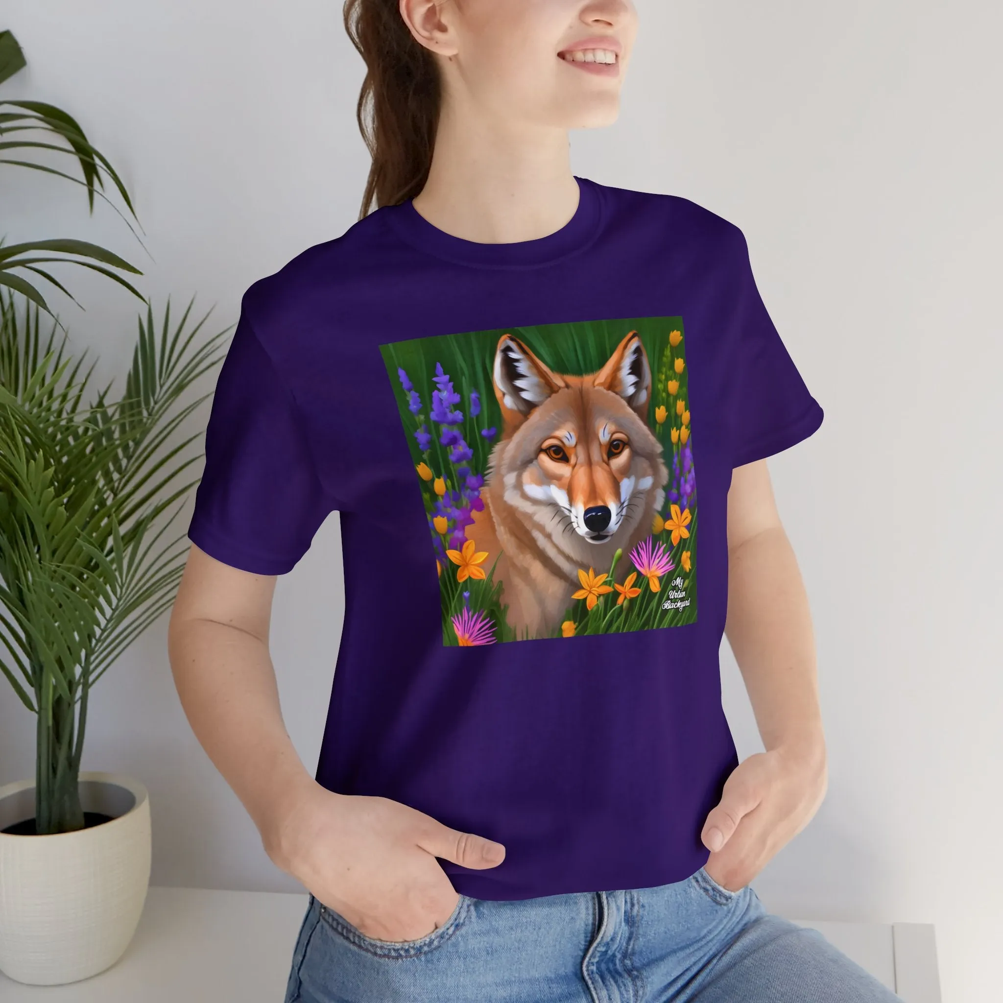 Coyote Portrait, Soft 100% Jersey Cotton T-Shirt, Unisex, Short Sleeve, Retail Fit