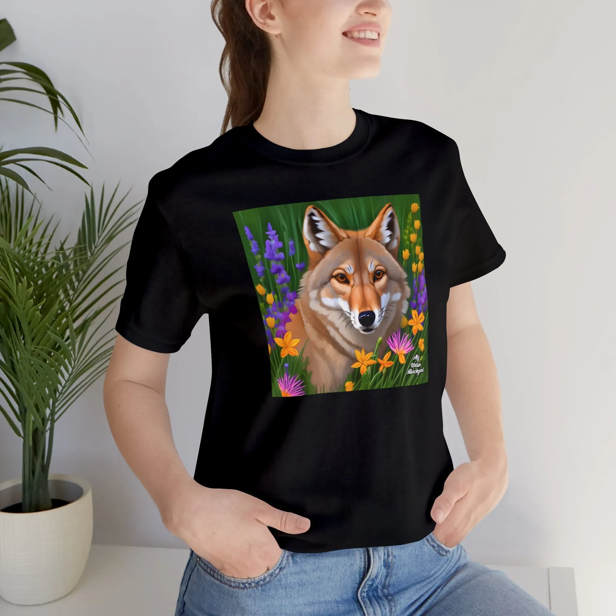 Coyote Portrait, Soft 100% Jersey Cotton T-Shirt, Unisex, Short Sleeve, Retail Fit