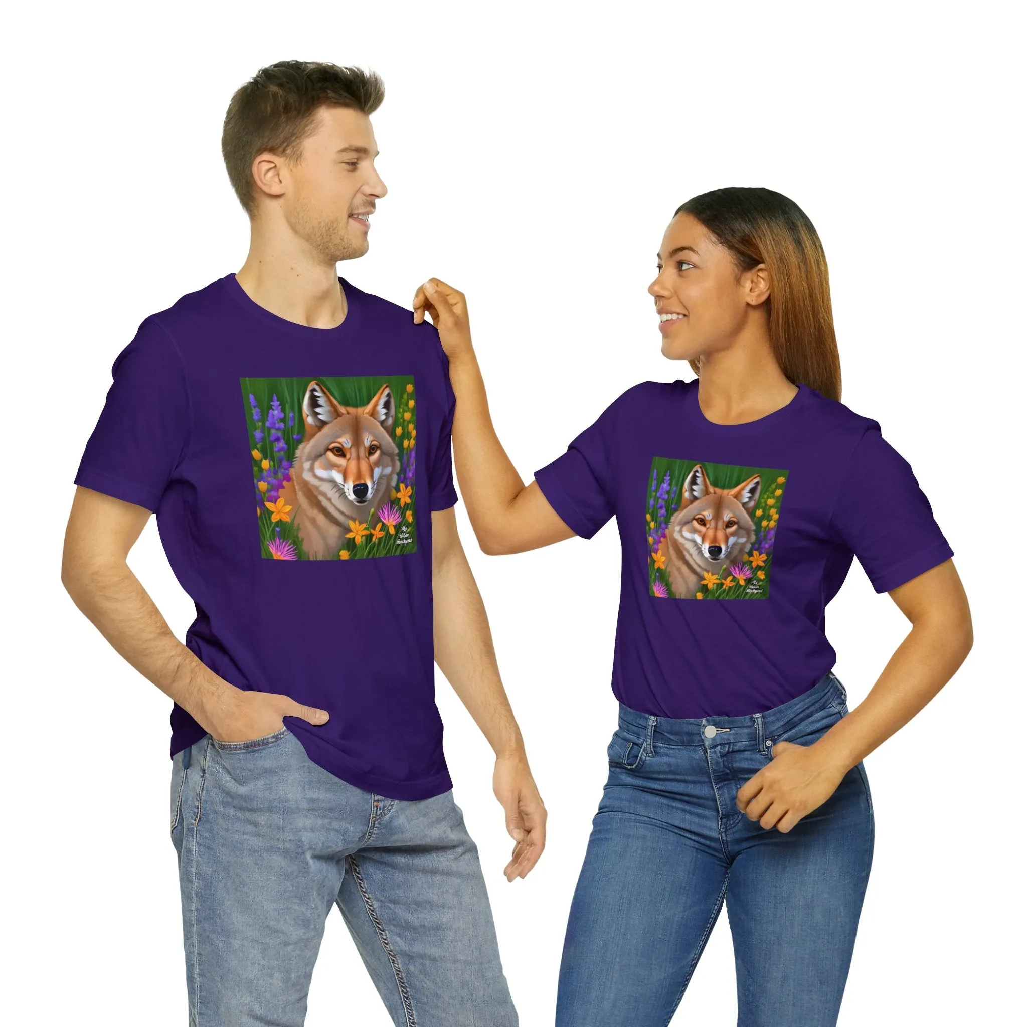 Coyote Portrait, Soft 100% Jersey Cotton T-Shirt, Unisex, Short Sleeve, Retail Fit