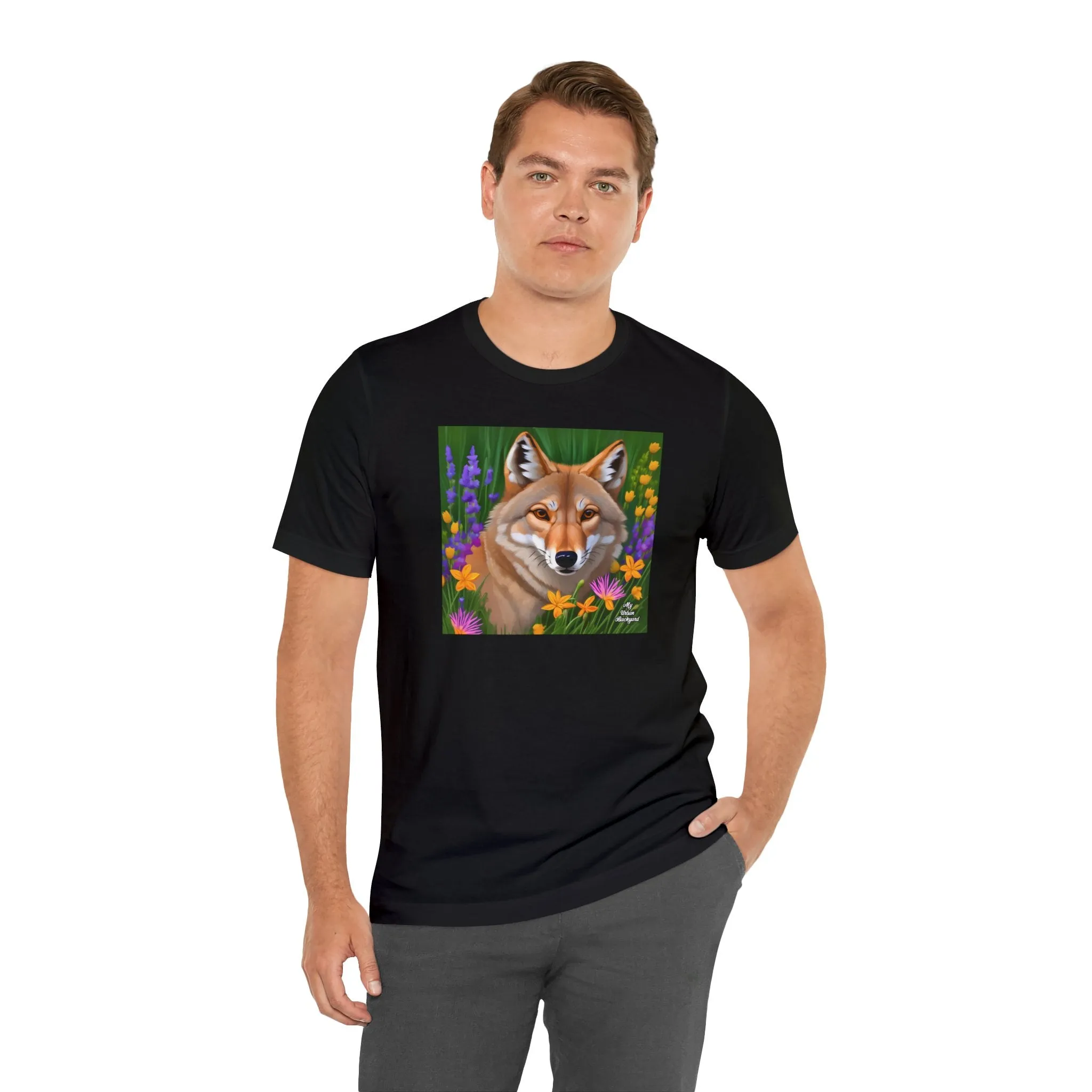 Coyote Portrait, Soft 100% Jersey Cotton T-Shirt, Unisex, Short Sleeve, Retail Fit