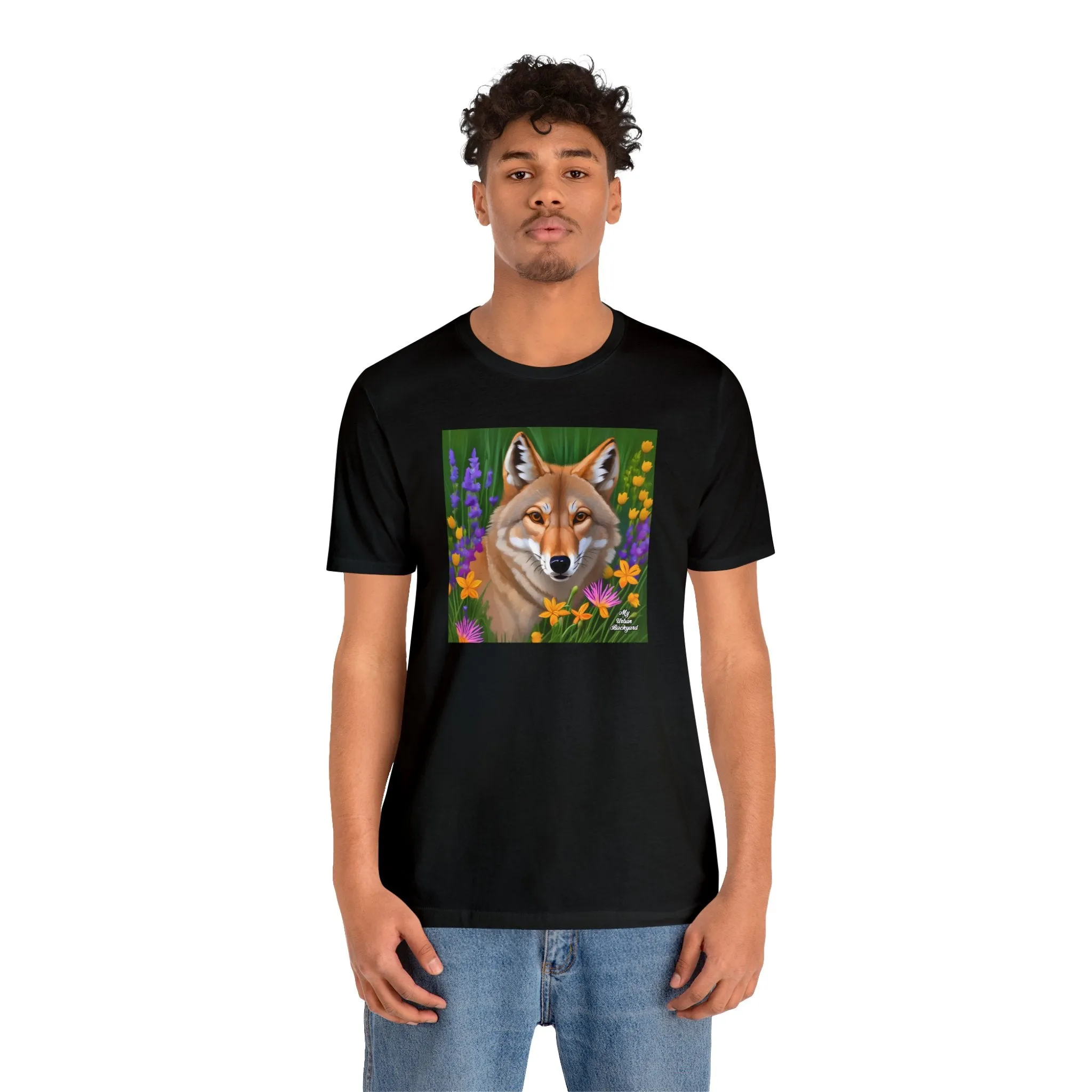 Coyote Portrait, Soft 100% Jersey Cotton T-Shirt, Unisex, Short Sleeve, Retail Fit