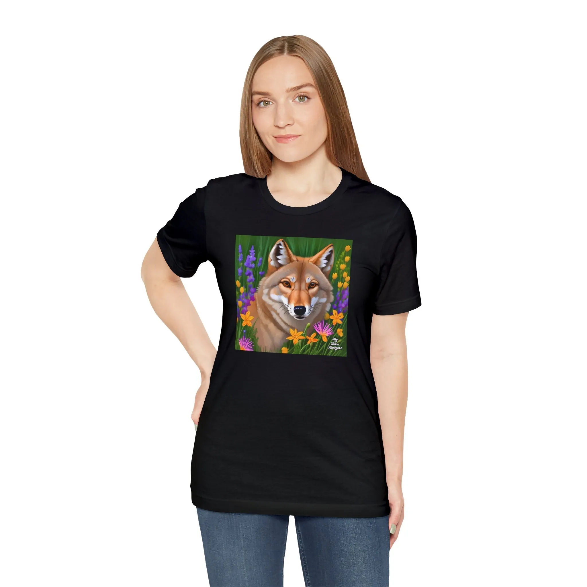 Coyote Portrait, Soft 100% Jersey Cotton T-Shirt, Unisex, Short Sleeve, Retail Fit