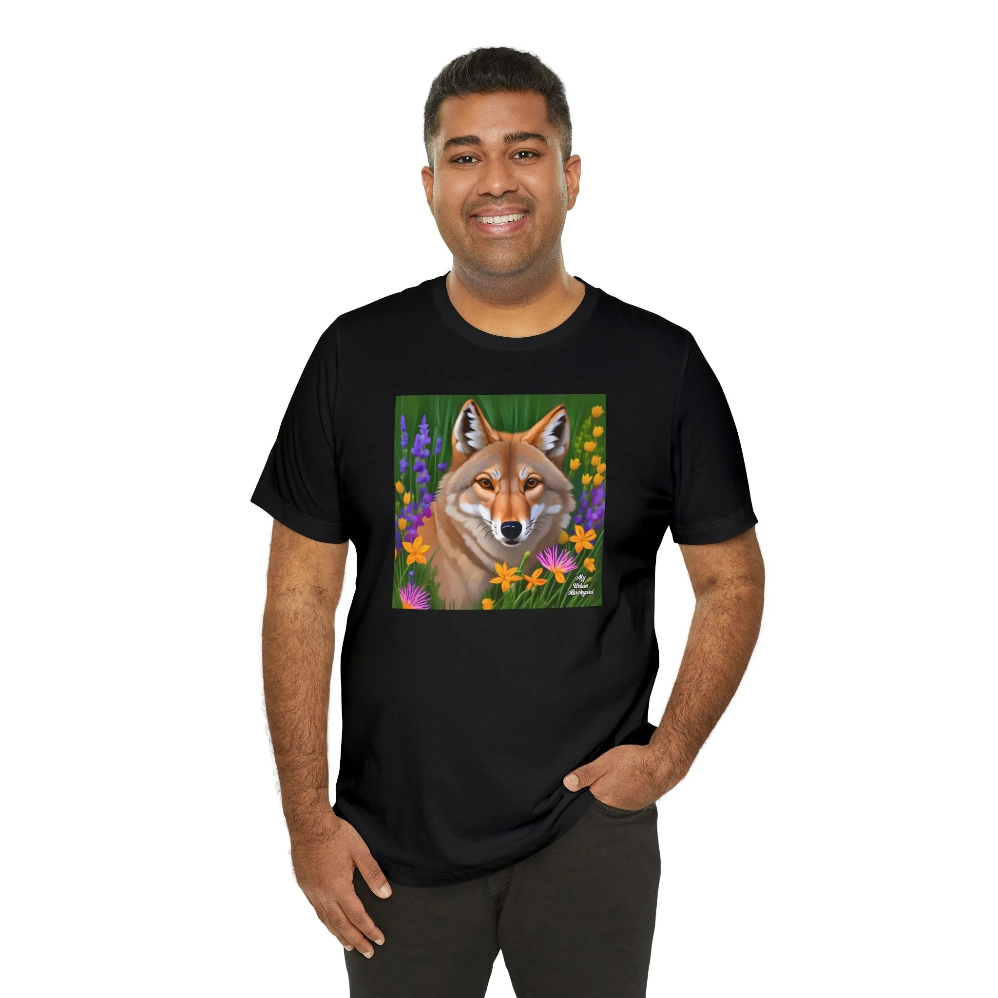 Coyote Portrait, Soft 100% Jersey Cotton T-Shirt, Unisex, Short Sleeve, Retail Fit