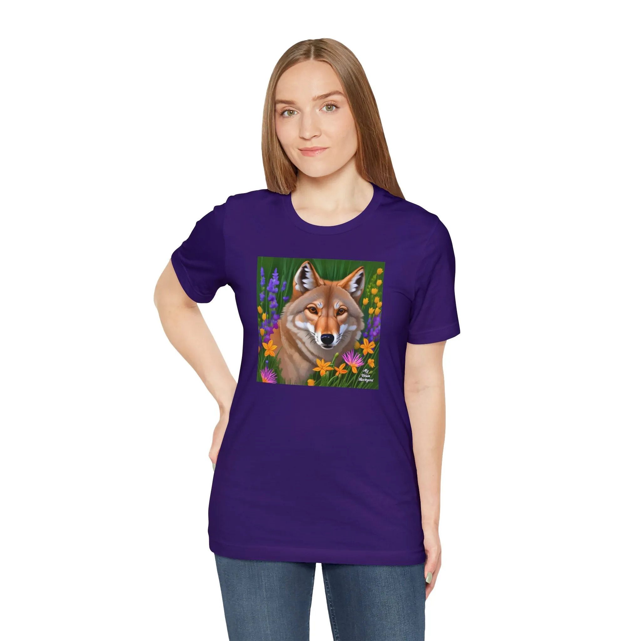 Coyote Portrait, Soft 100% Jersey Cotton T-Shirt, Unisex, Short Sleeve, Retail Fit