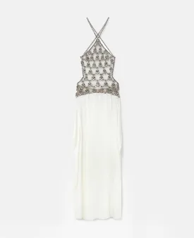 Crystal Cage Halterneck Maxi Dress