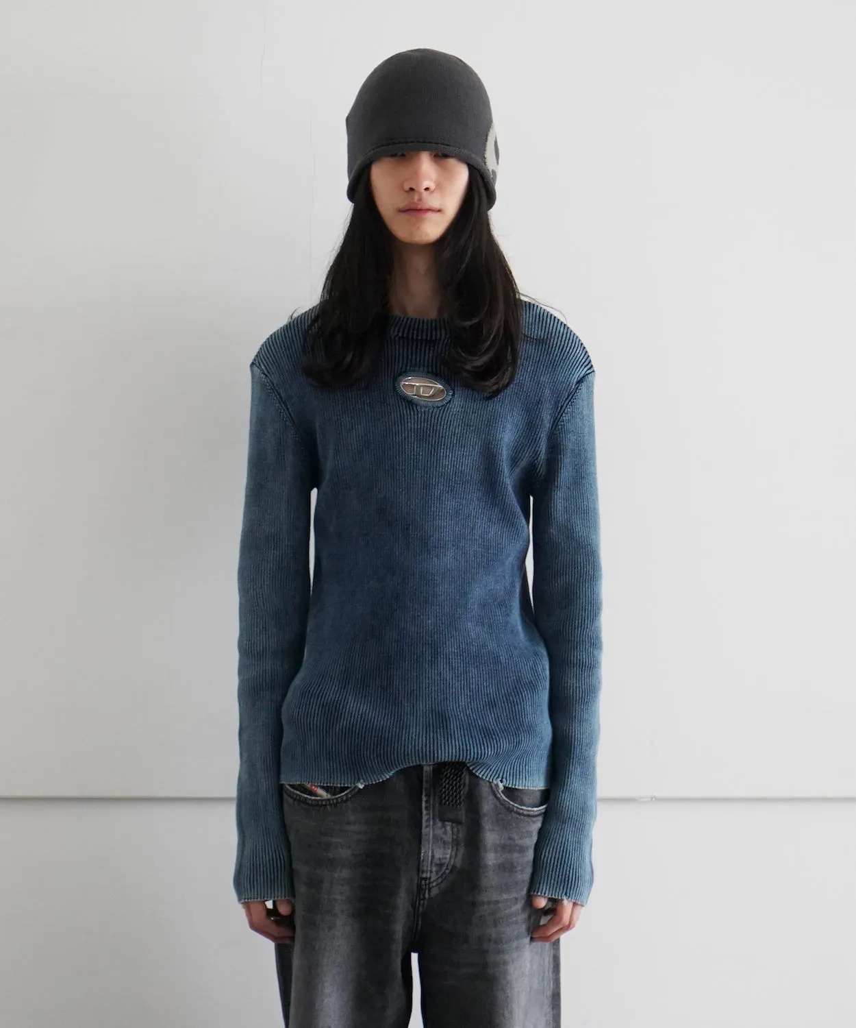 DIESEL Cut-our jumper with oval D "8AT"