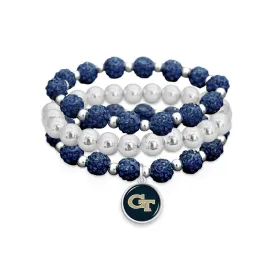 Georgia Tech Yellow Jackets Amanda Bling Stack Bracelets