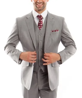 Grey 3-piece Wool Suit with Vest