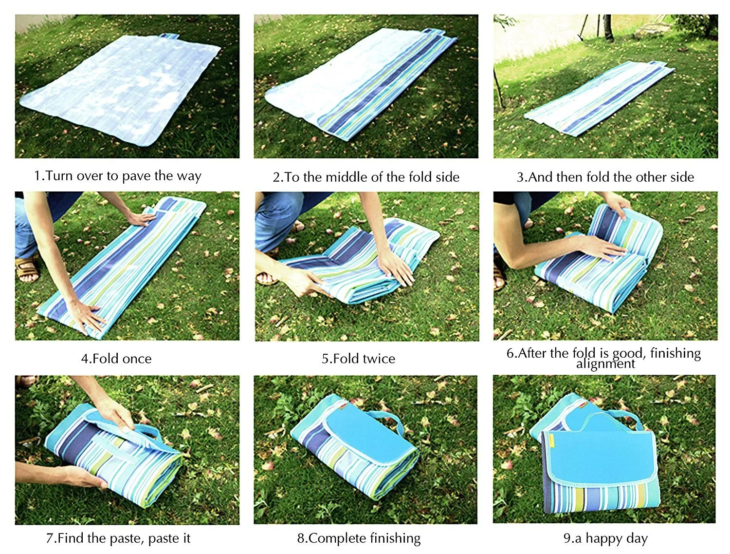 IoneStar Picnic Blanket Waterproof Washable Extra Large(78in 59in) for Family Size, Oversized Outdoor Blanket Blue Foldable for Baby Kids,Big Beach Sand Proof Blanket Portable Camping Traveling Mat