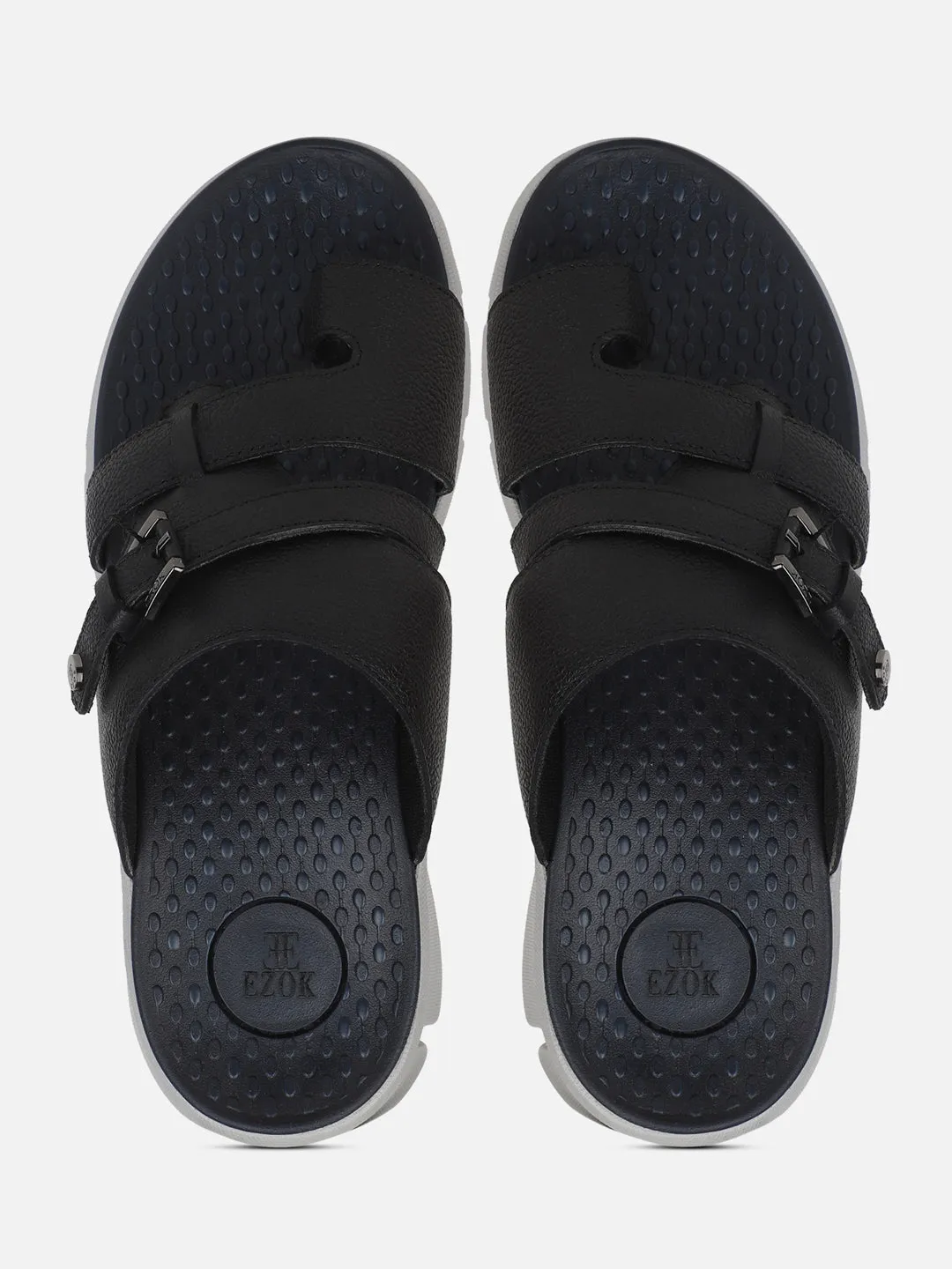 Leather Black sandal for men