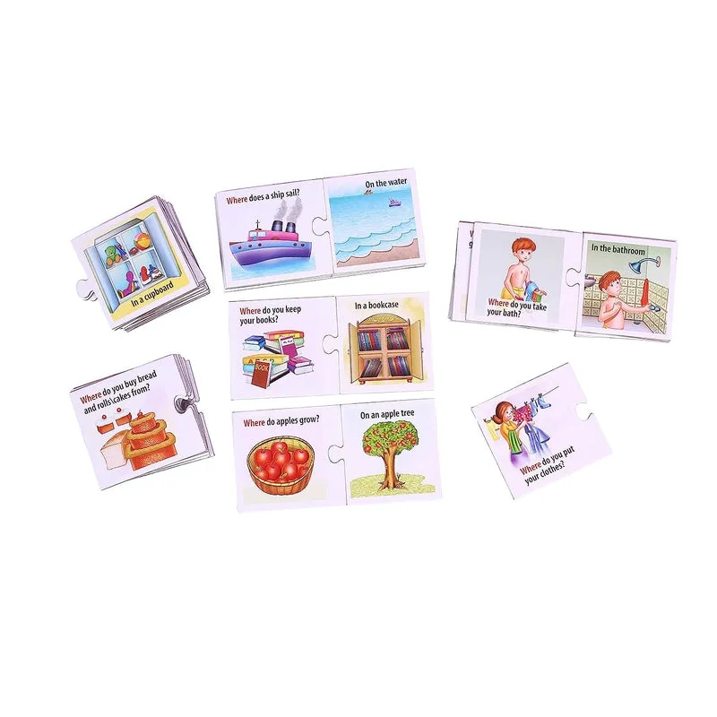 Let's Find Out Where Puzzle,  Action Words Puzzle and Body Parts Puzzle (Set of 3)