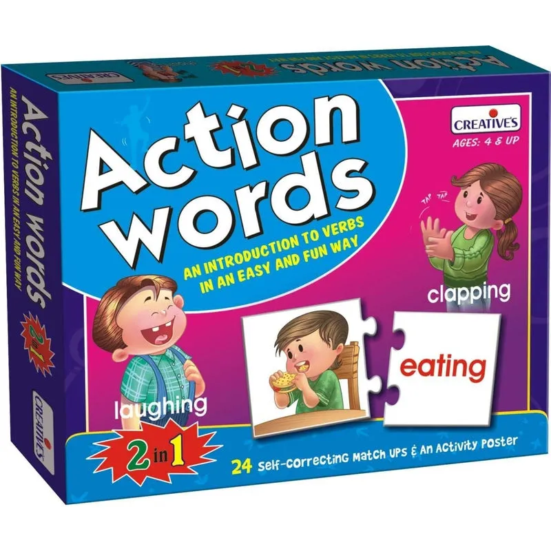 Let's Find Out Where Puzzle,  Action Words Puzzle and Body Parts Puzzle (Set of 3)