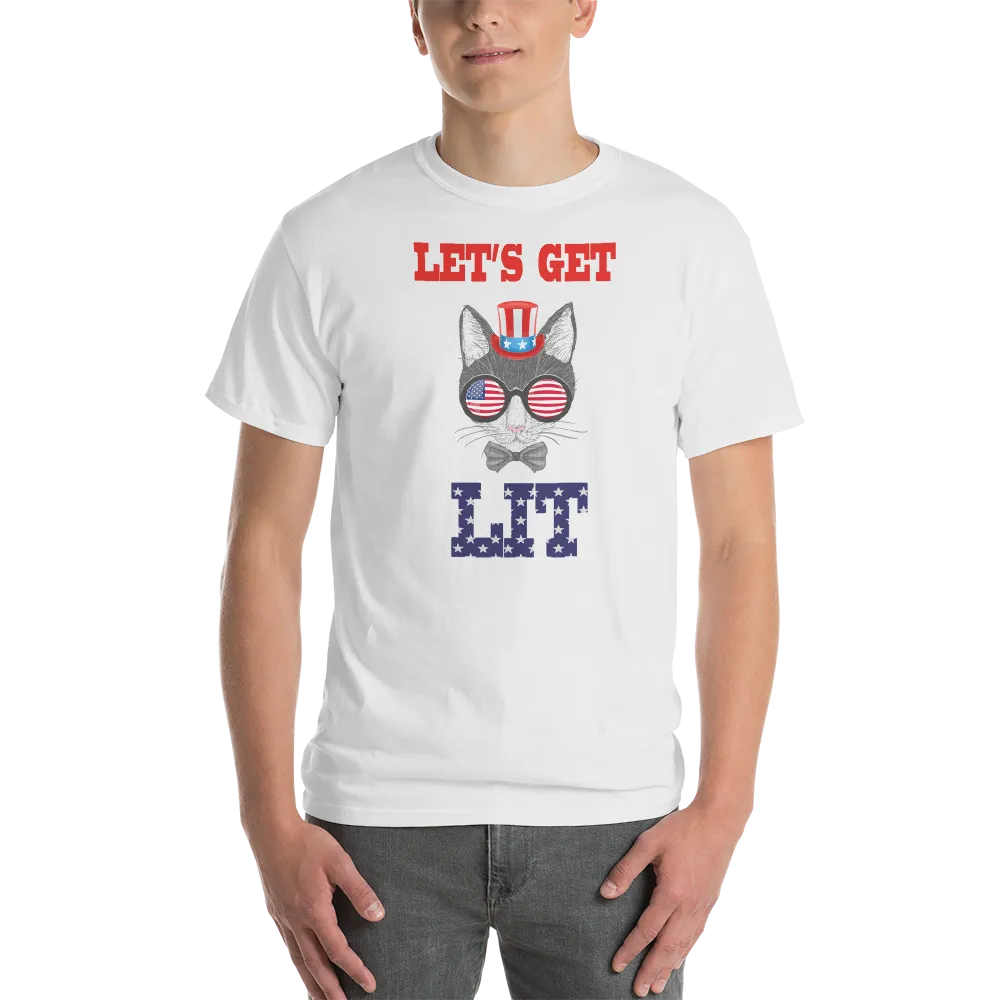 Lit Cat With Hat & Sunnies Men's Tee