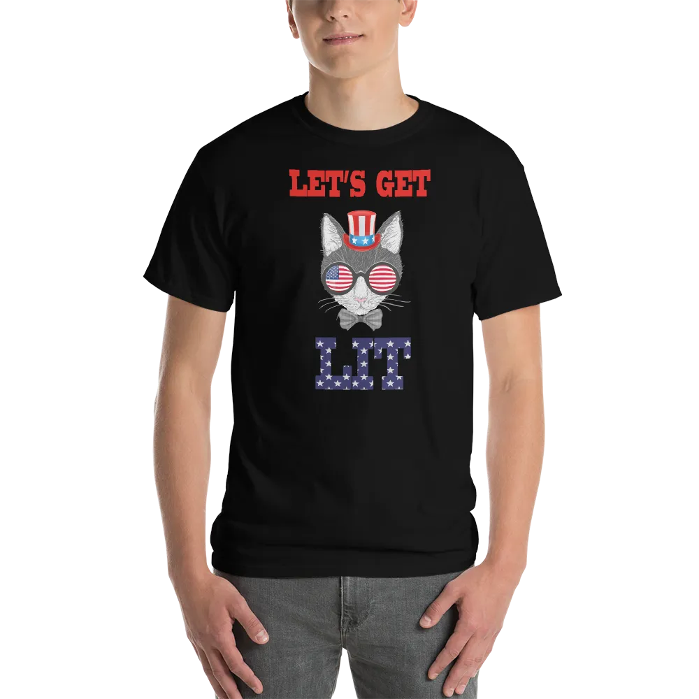 Lit Cat With Hat & Sunnies Men's Tee