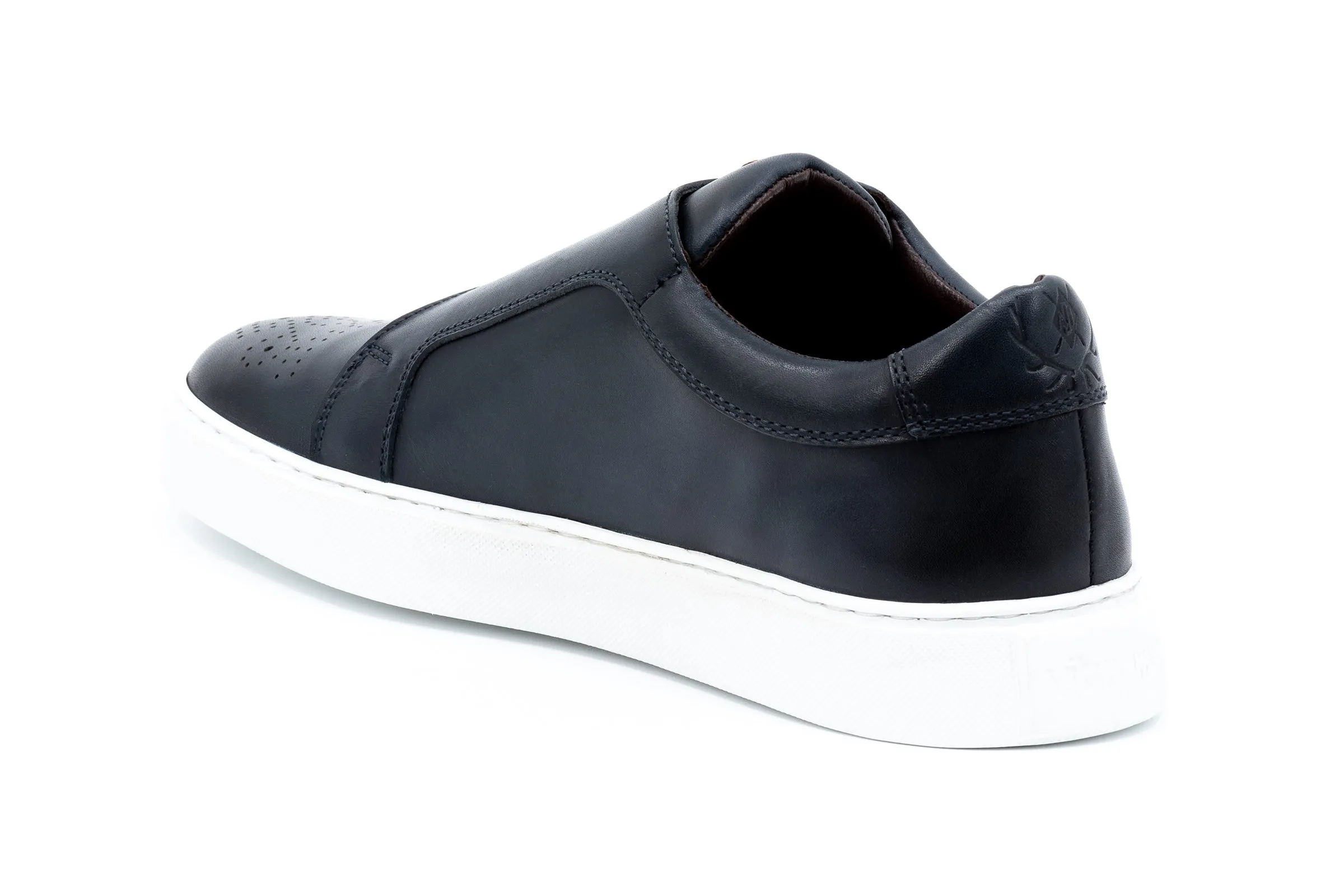 Lorenzo Calf Skin Double Monk Sneakers - Navy