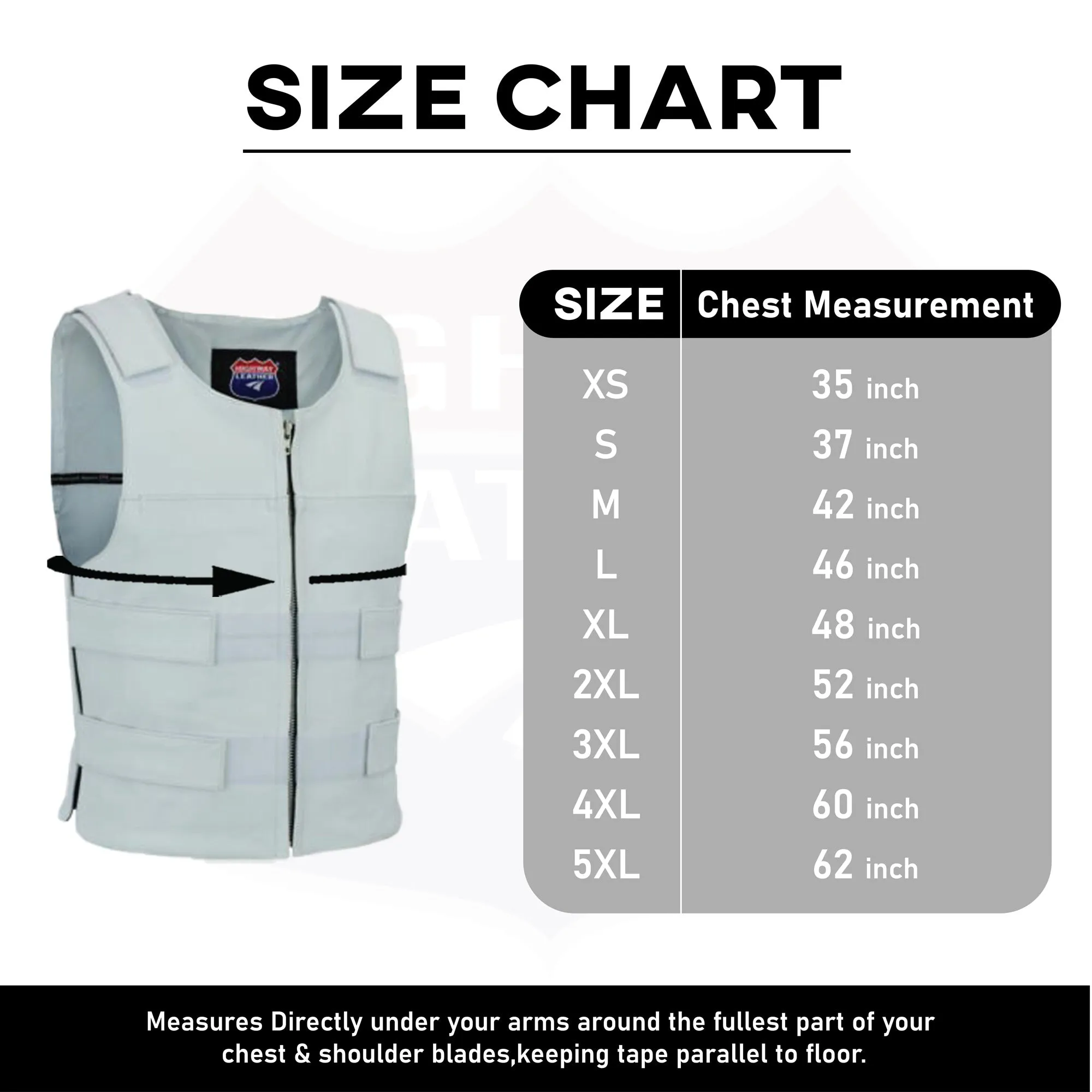 Men White Bullet Proof Style Leather Vest For Bikers Club HL11643White