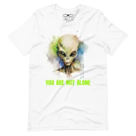 Men's Alien You Are Not Alone Watercolor Effect Graphic Tee