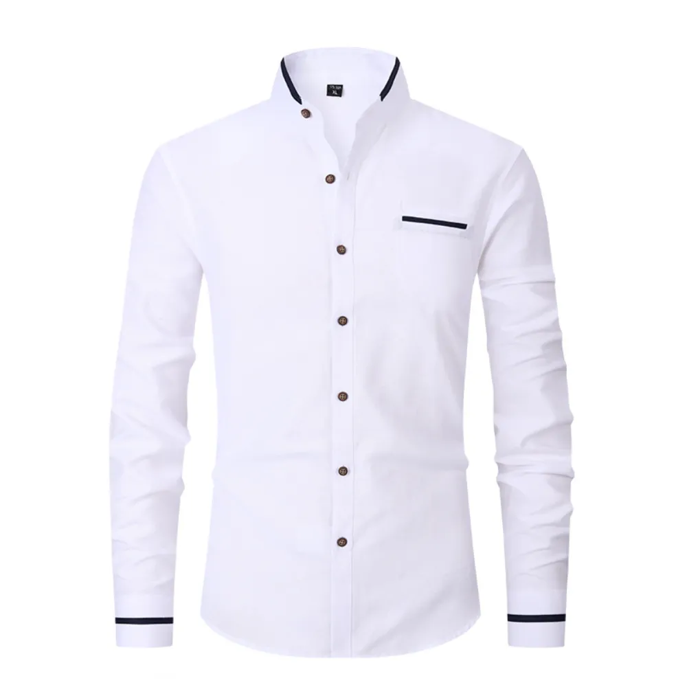 Mens Mandarin Collar Shirt