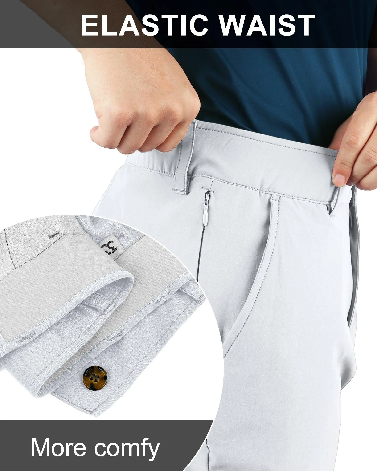 Men's UPF 50  Quick Dry Golf Pants with 5 Pockets