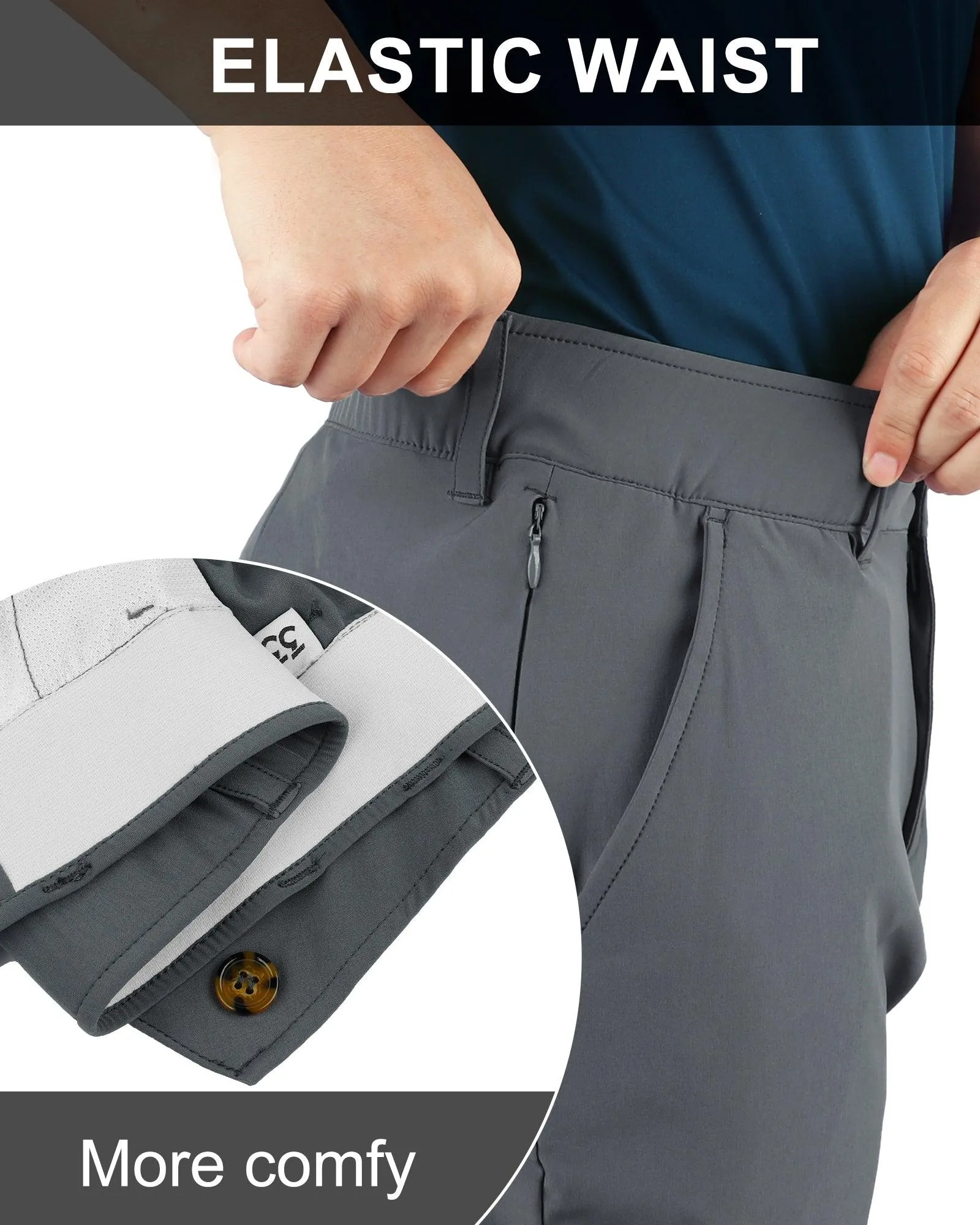 Men's UPF 50  Quick Dry Golf Pants with 5 Pockets