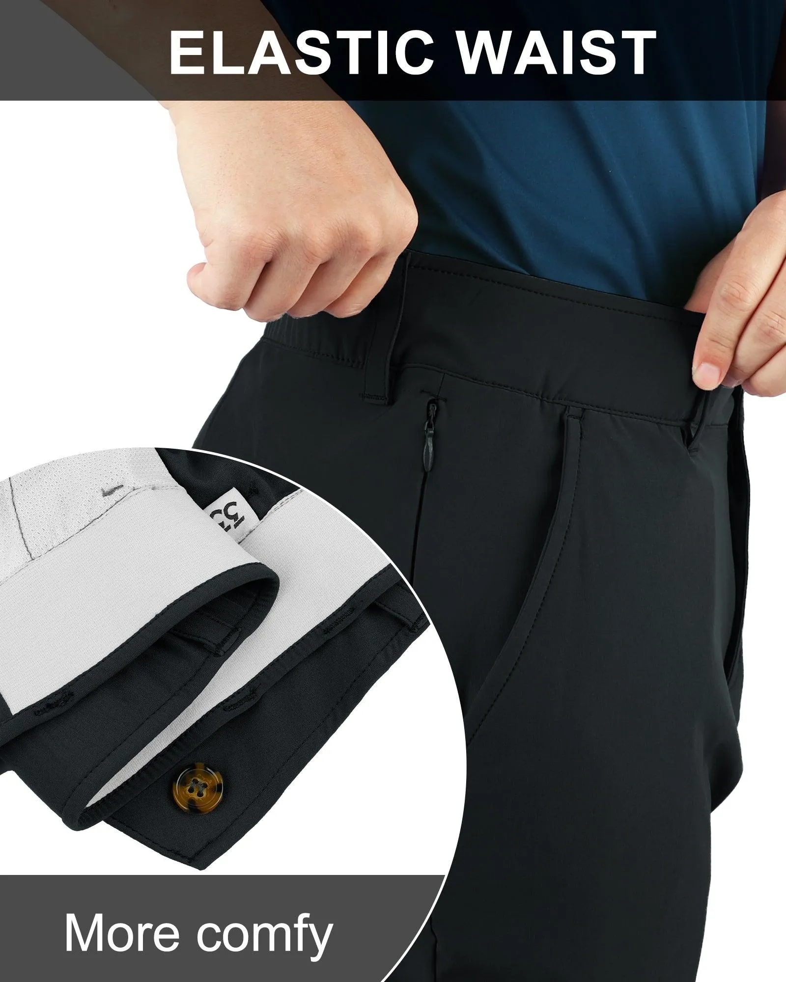 Men's UPF 50  Quick Dry Golf Pants with 5 Pockets