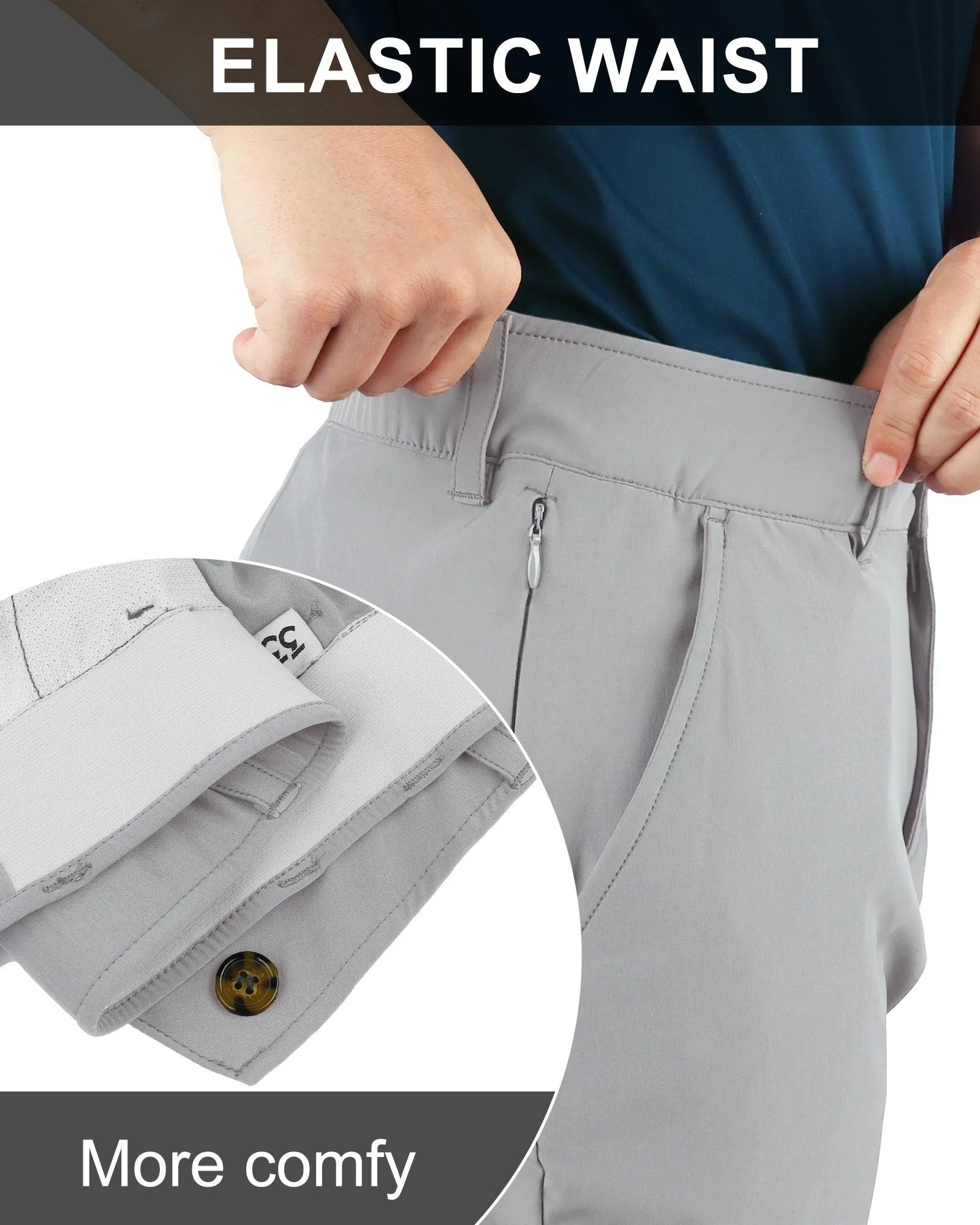 Men's UPF 50  Quick Dry Golf Pants with 5 Pockets