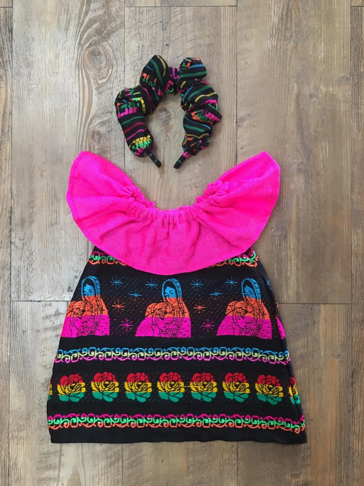 Mexican Virgen de Guadalupe Girls Dress 2 Pc