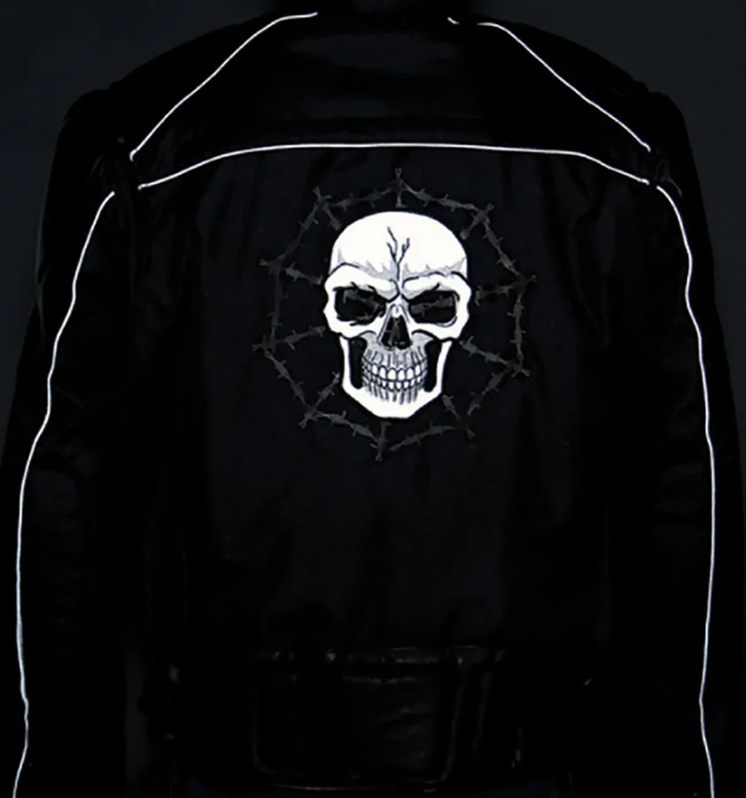 Milwaukee Leather SH1963 Men's Black 'Glow In The Dark Skull' Textile