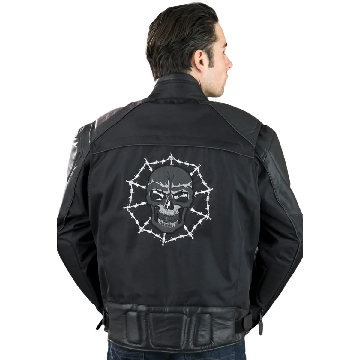 Milwaukee Leather SH1963 Men's Black 'Glow In The Dark Skull' Textile