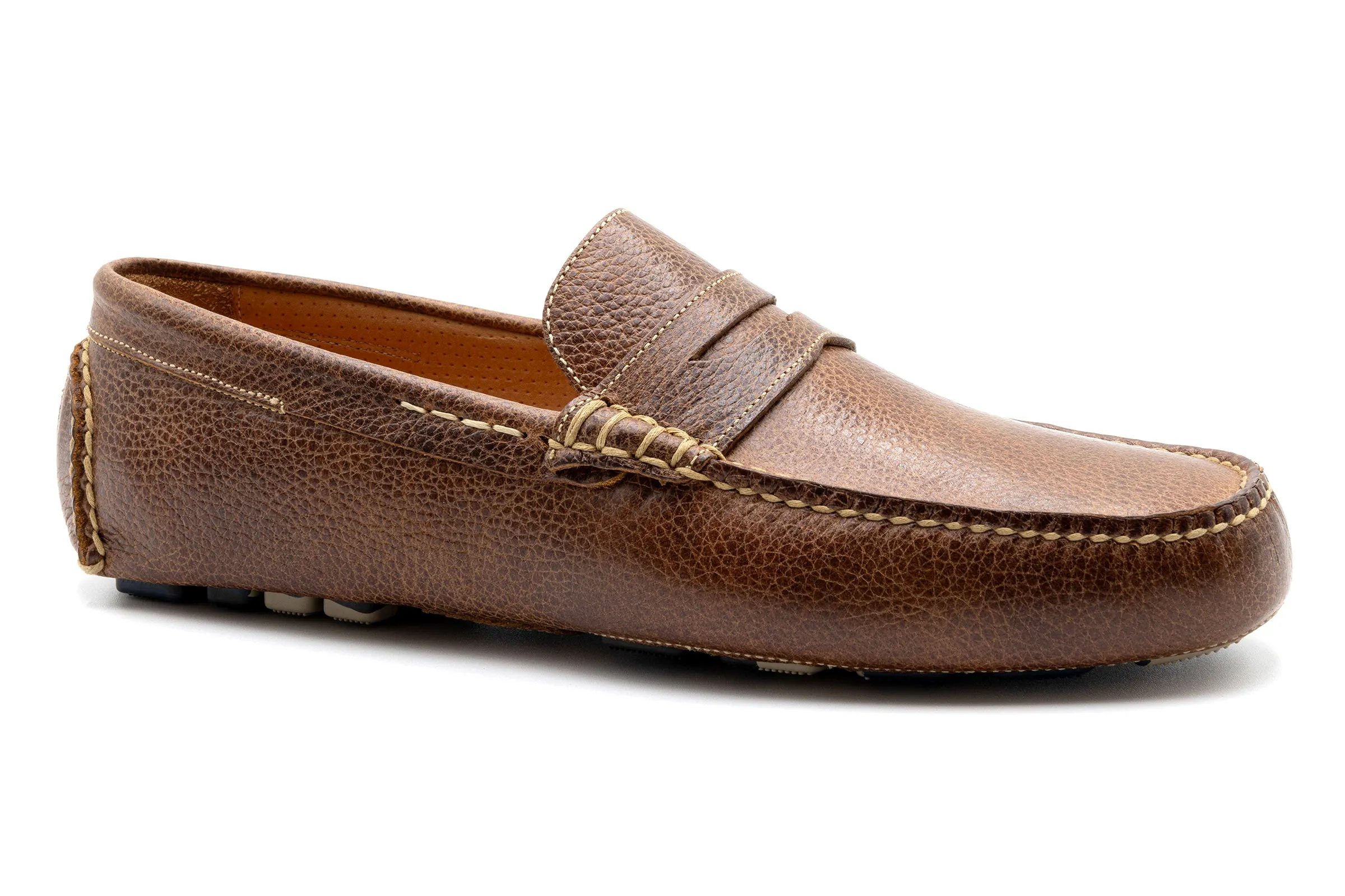 Monte Carlo Water Buffalo Penny Driving Loafers - Oak