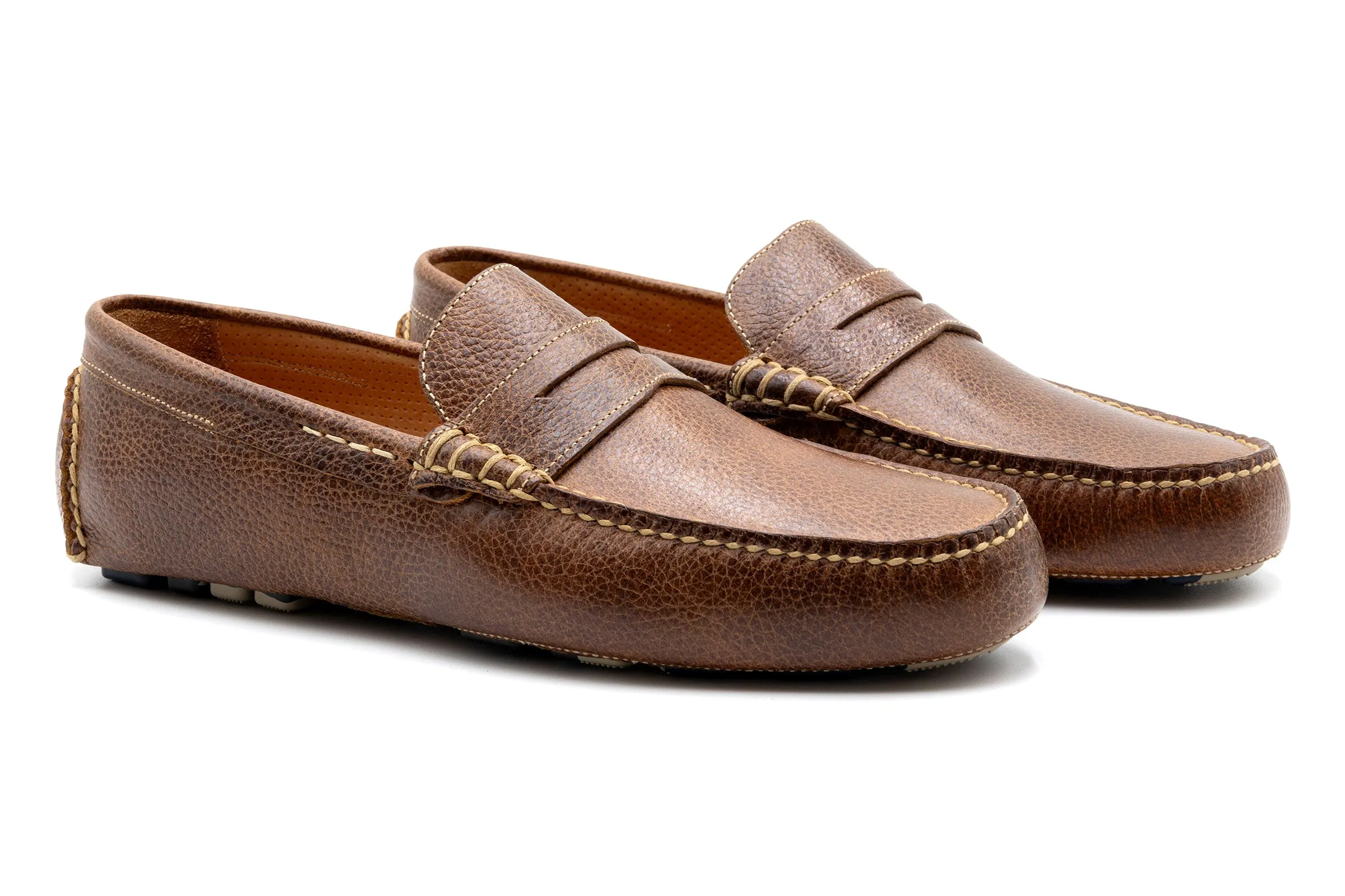 Monte Carlo Water Buffalo Penny Driving Loafers - Oak