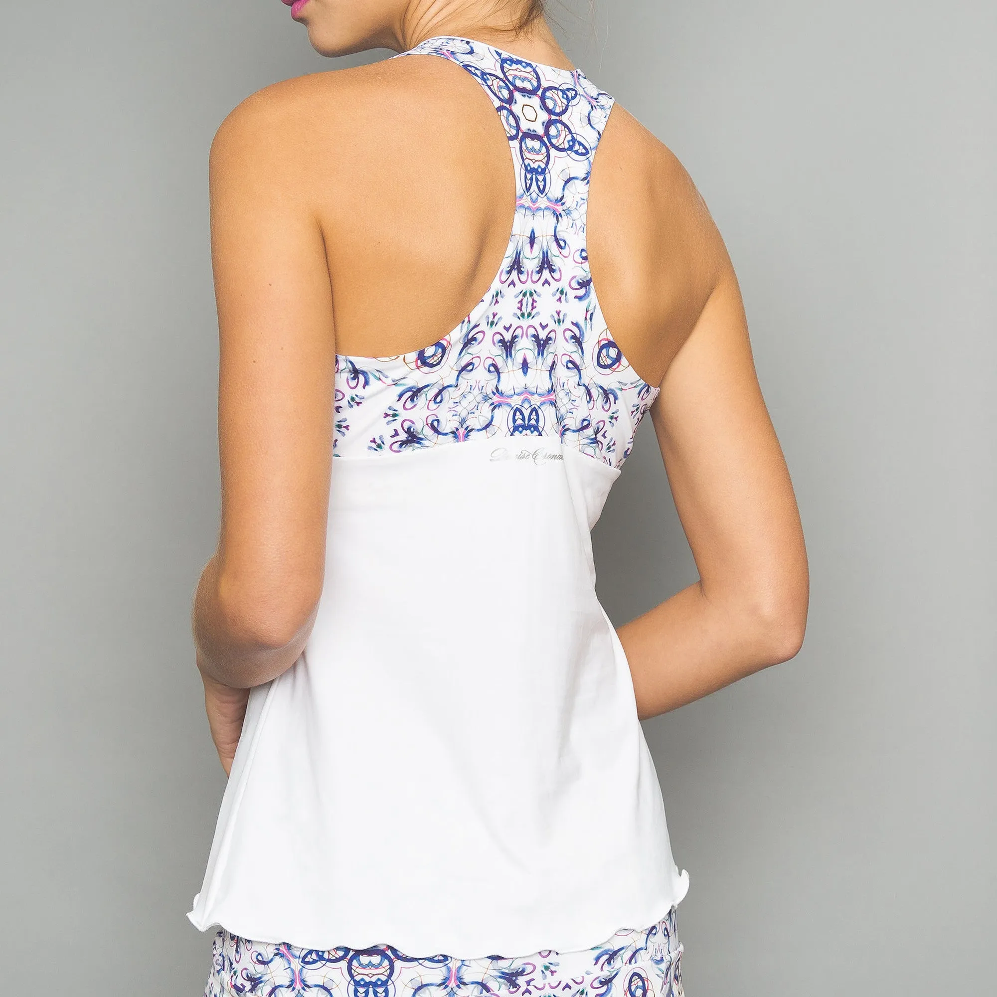 Mosaic Print Racerback Top (white)