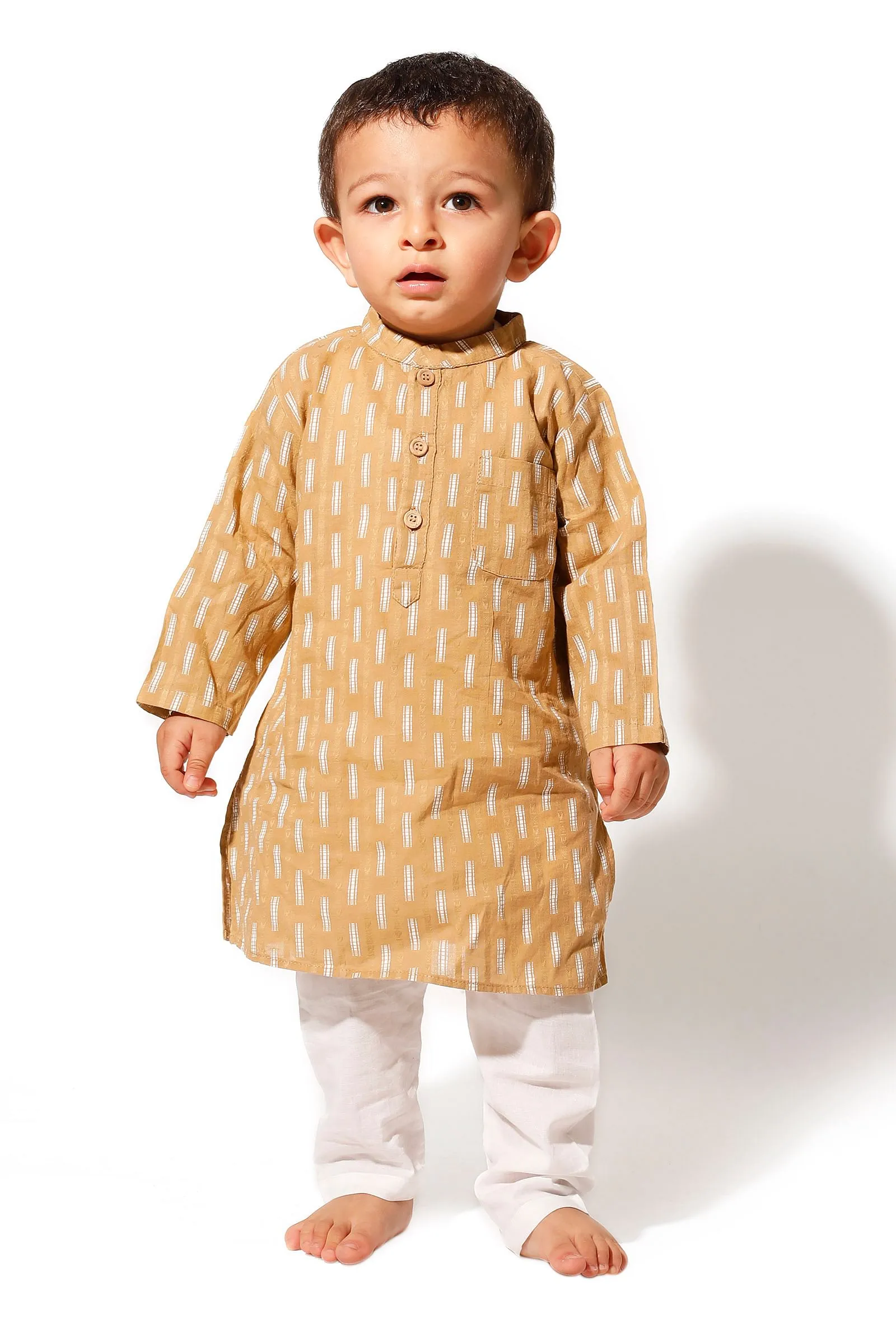 Mustard Cotton Kurta Pyjama Set