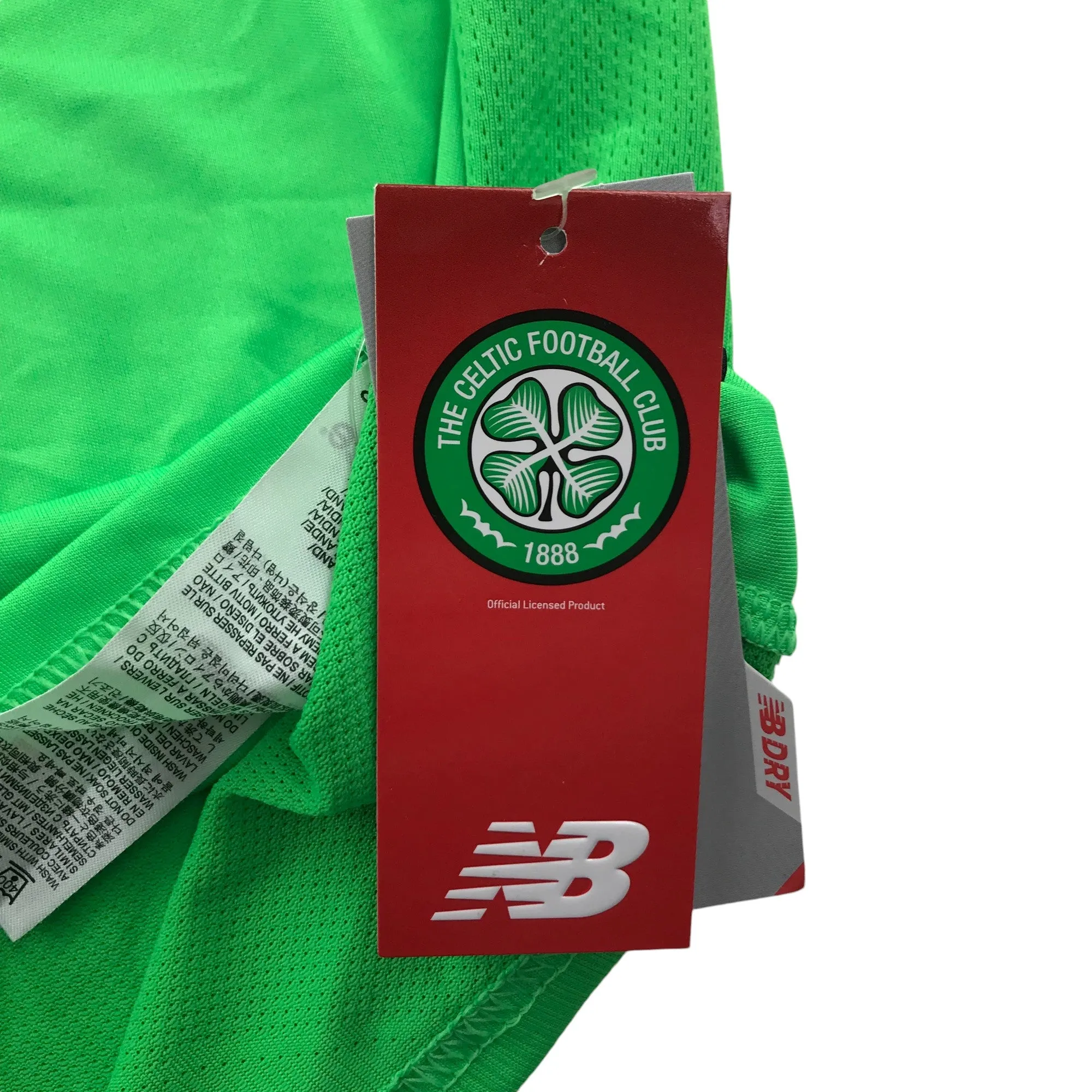 New Balance Celtic FC Football Strip adult size 4XL neon green short sleeve