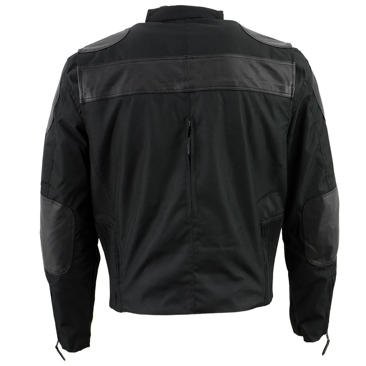 NexGen Men’s SH2177 Black Leather and Textile Vented Racer Jacket