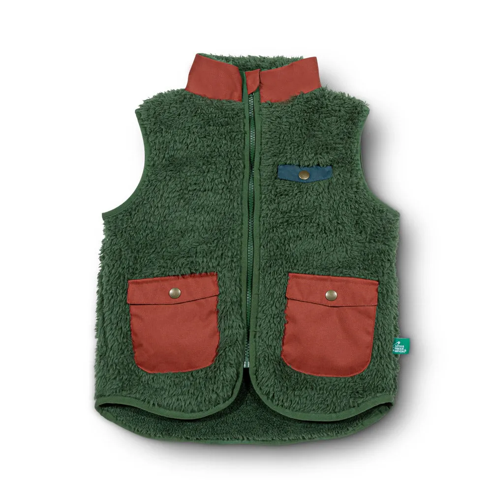 Olive Cosy Zip Up Recycled Fleece Gilet