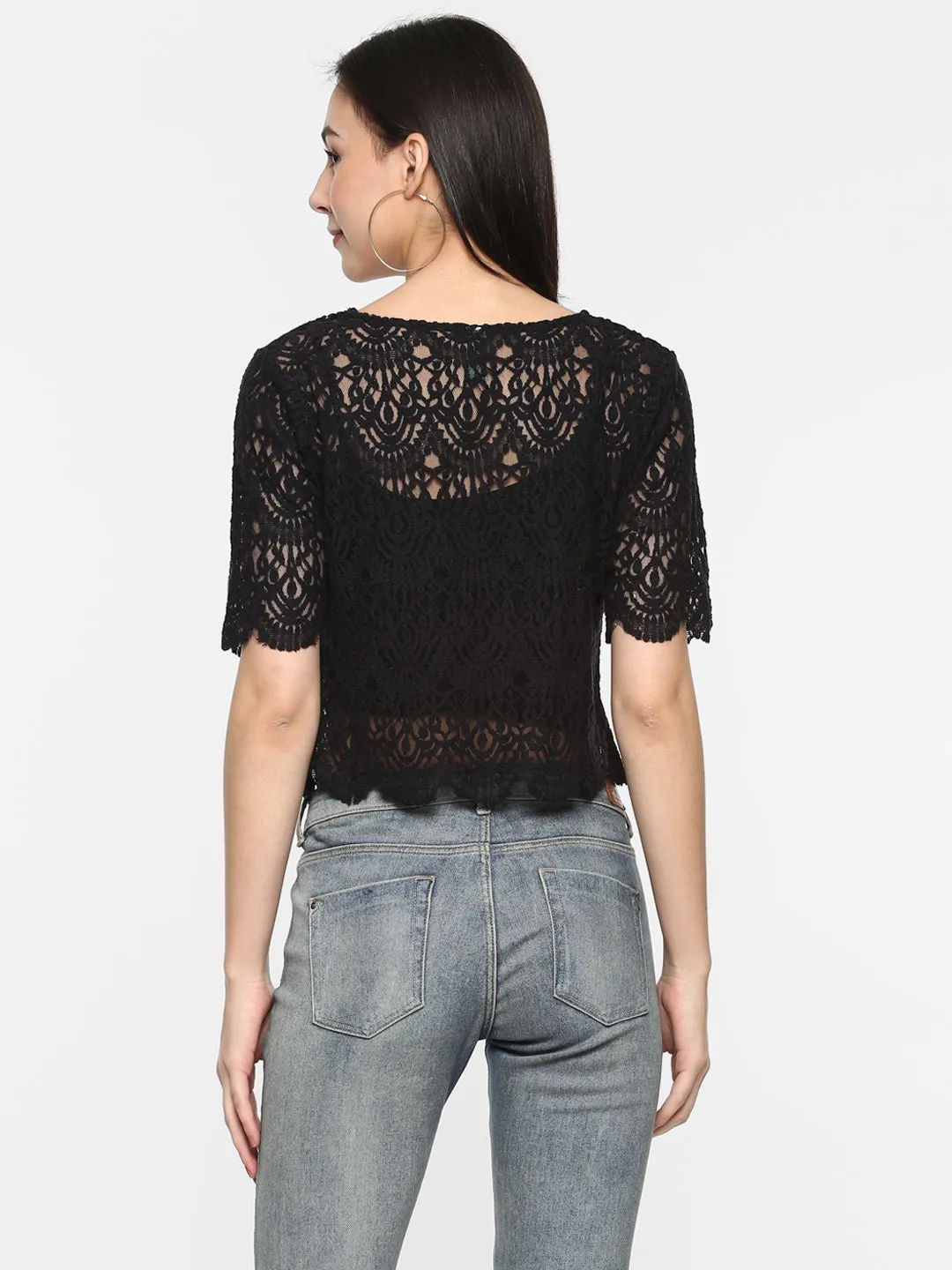 Porsorte | Crochet Black Crop Top